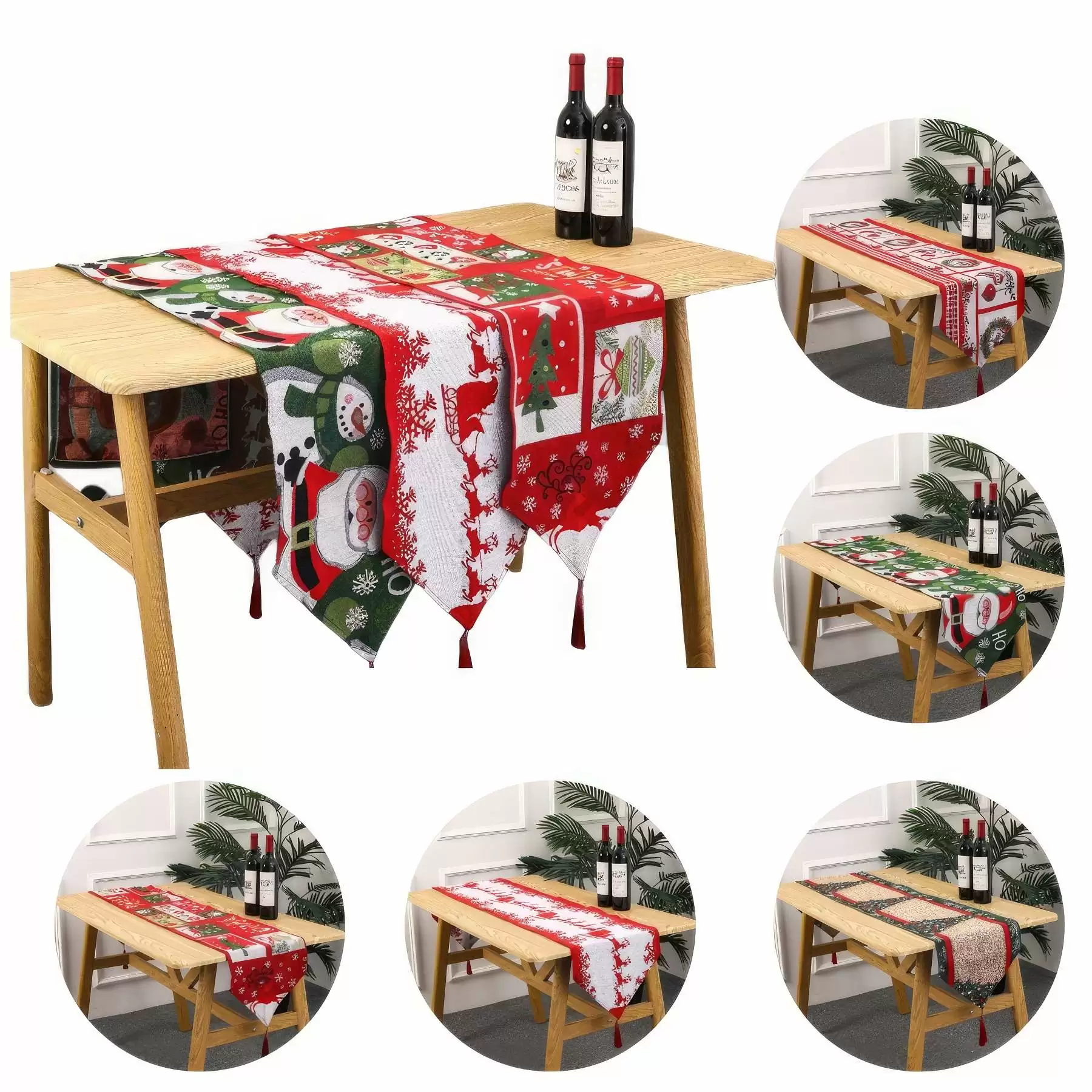 Christmas Knitted Cloth Table Runner