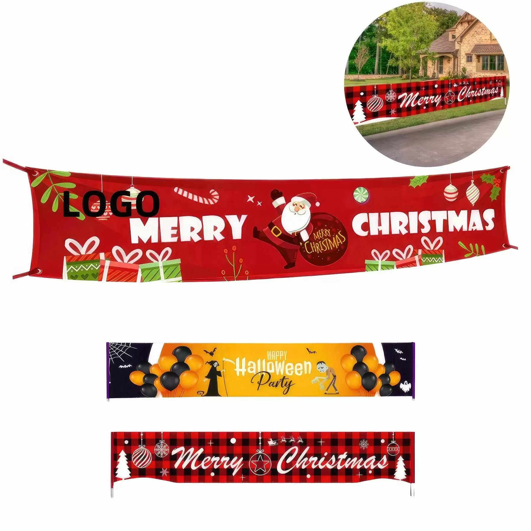 Large Merry Christmas Banner