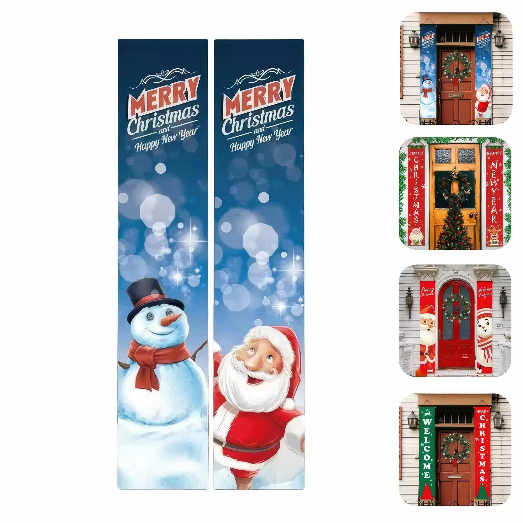 2 PCS Christmas Outdoor Decoration Banner