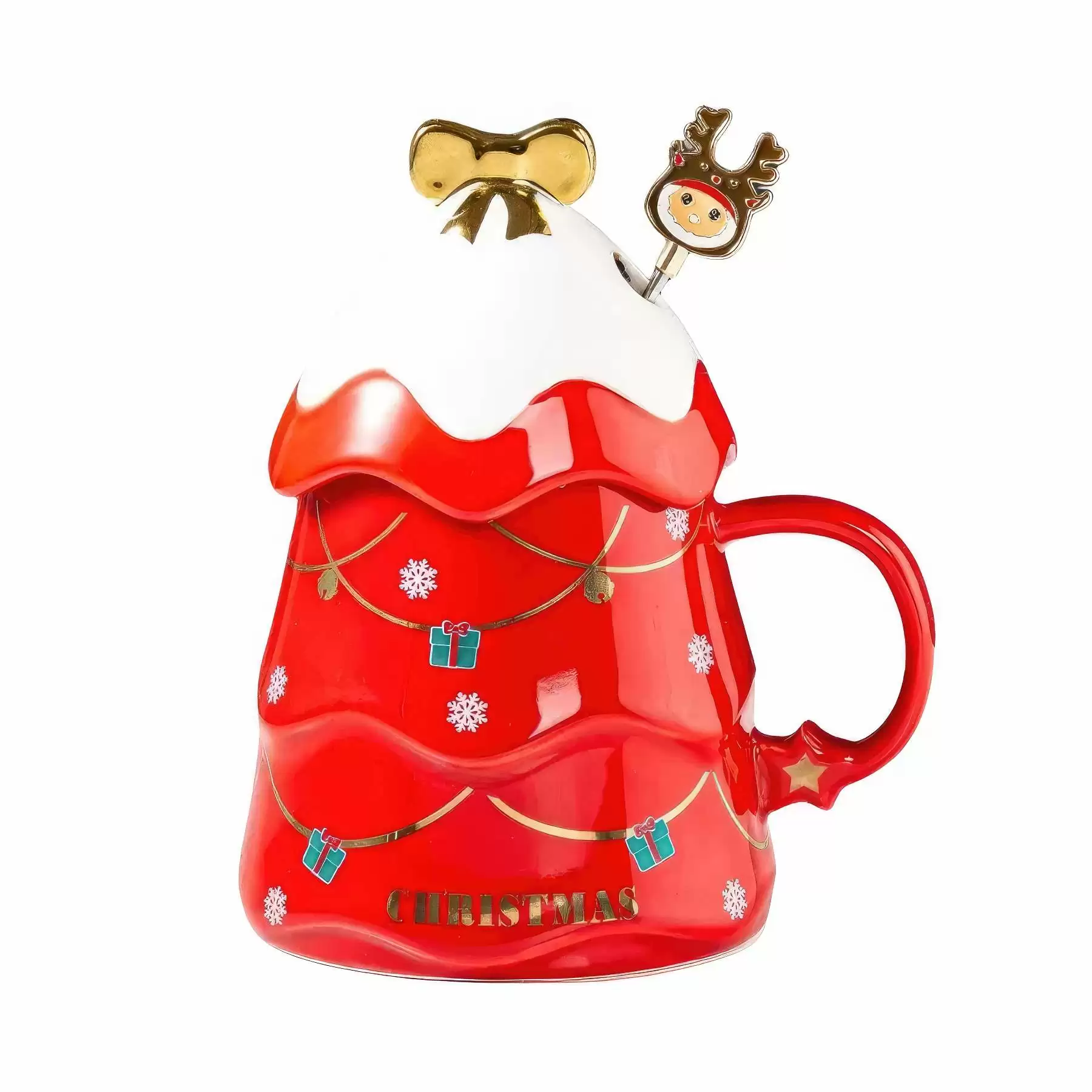 Christmas Tree Shaped Coffee Ceramic Mug - Image 2