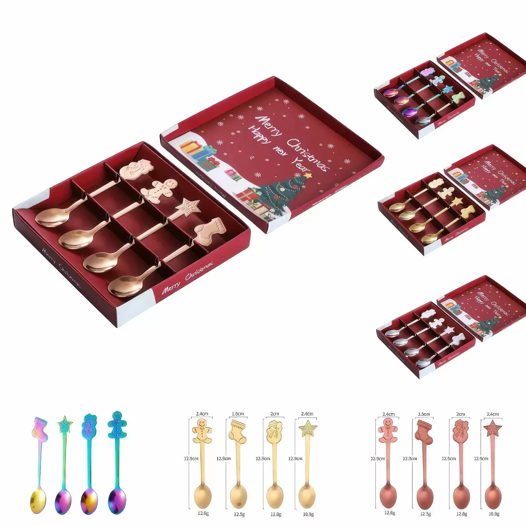 Christmas Stainless Steel Coffee Spoons Set