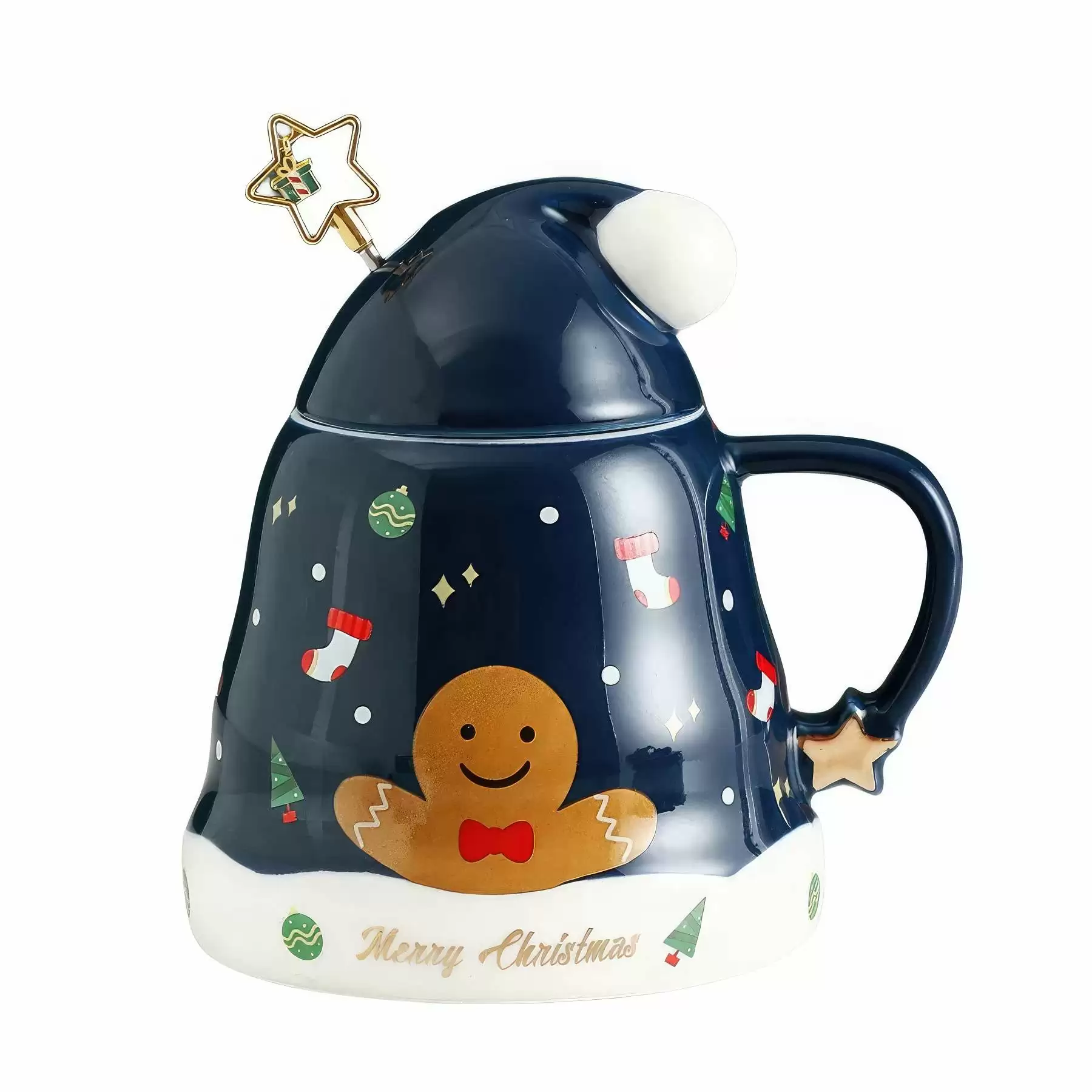 Christmas Hat Shaped Coffee Ceramic Mug - Image 2