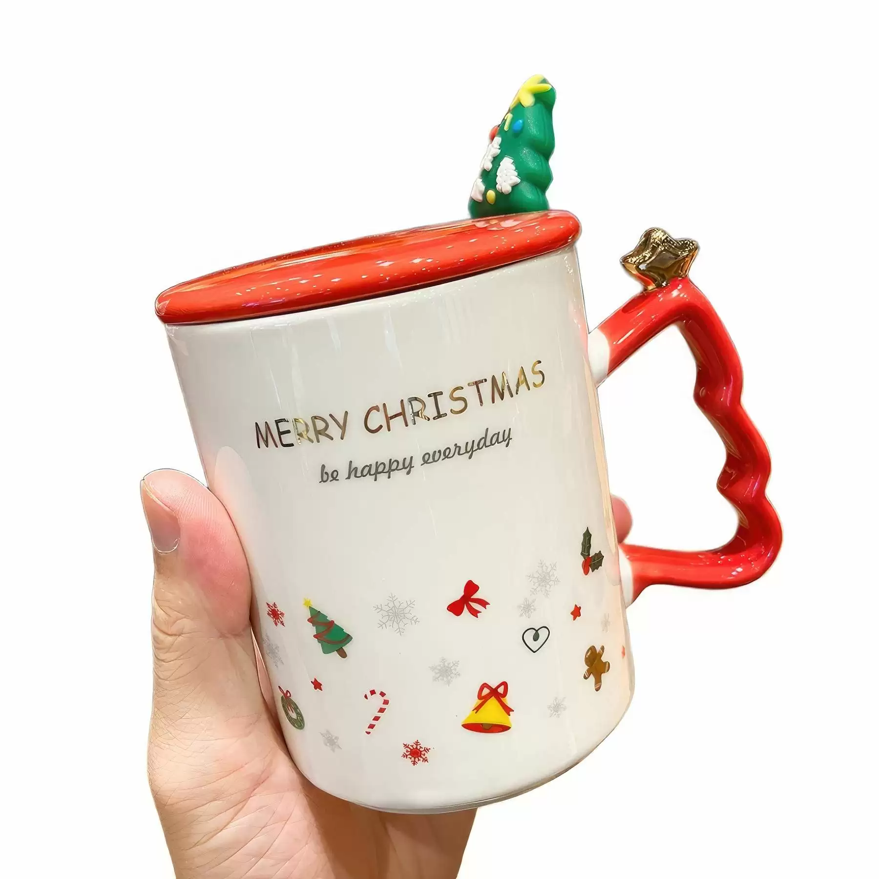 Christmas Tree Shaped Coffee Ceramic Mug - Image 2