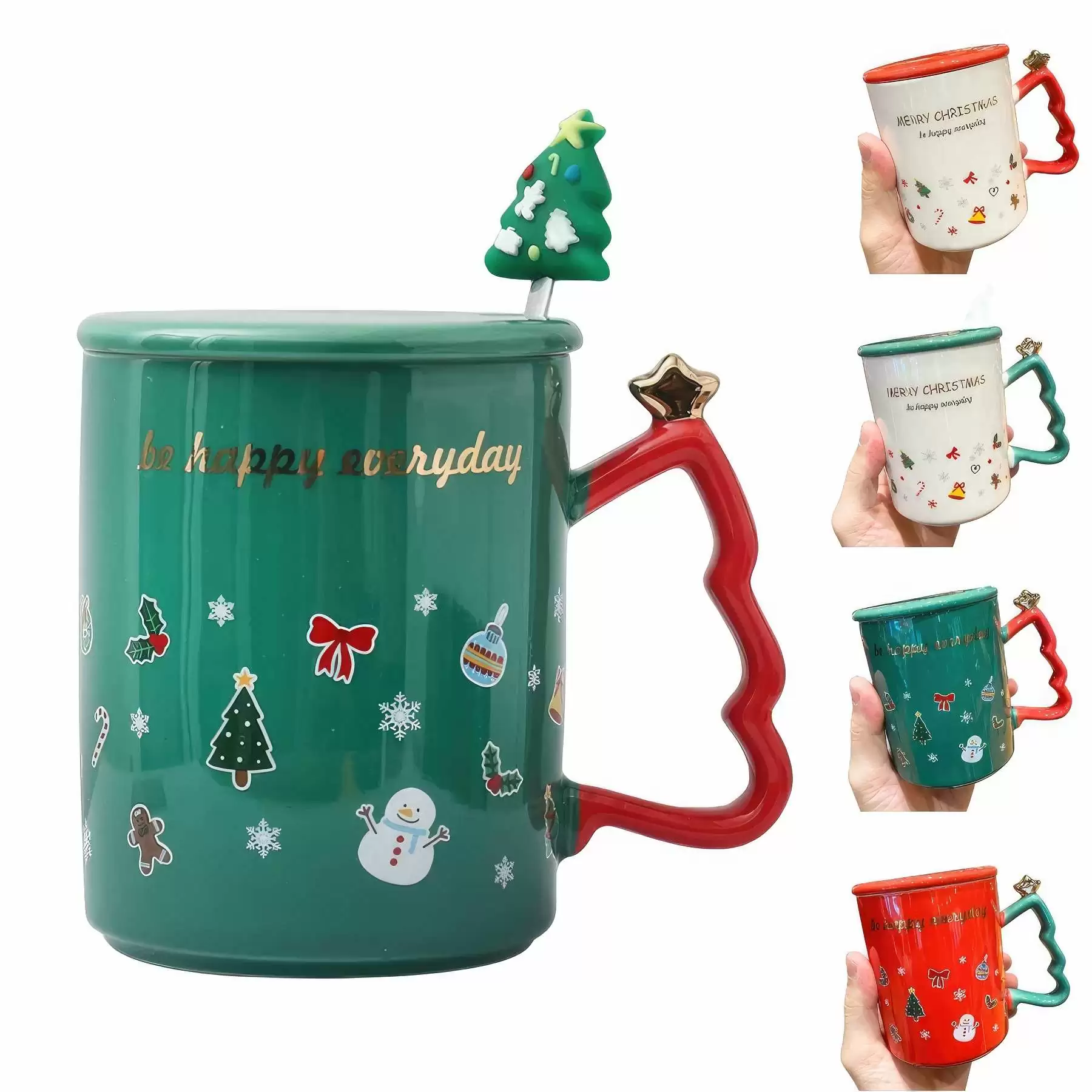 Christmas Tree Shaped Coffee Ceramic Mug