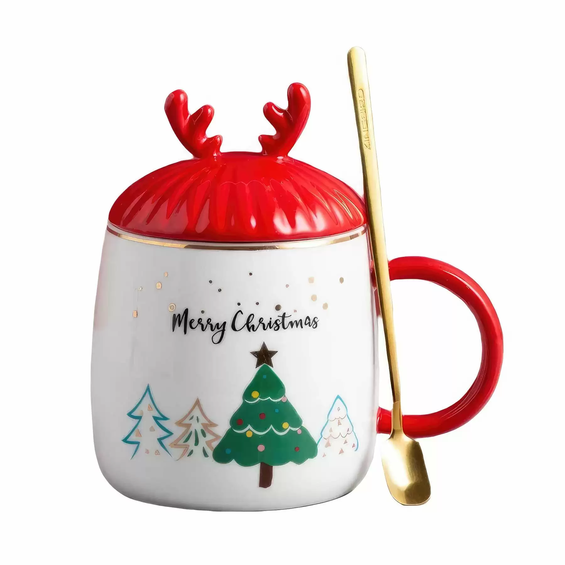 Christmas Antlers Shaped Coffee Ceramic Mug - Image 2