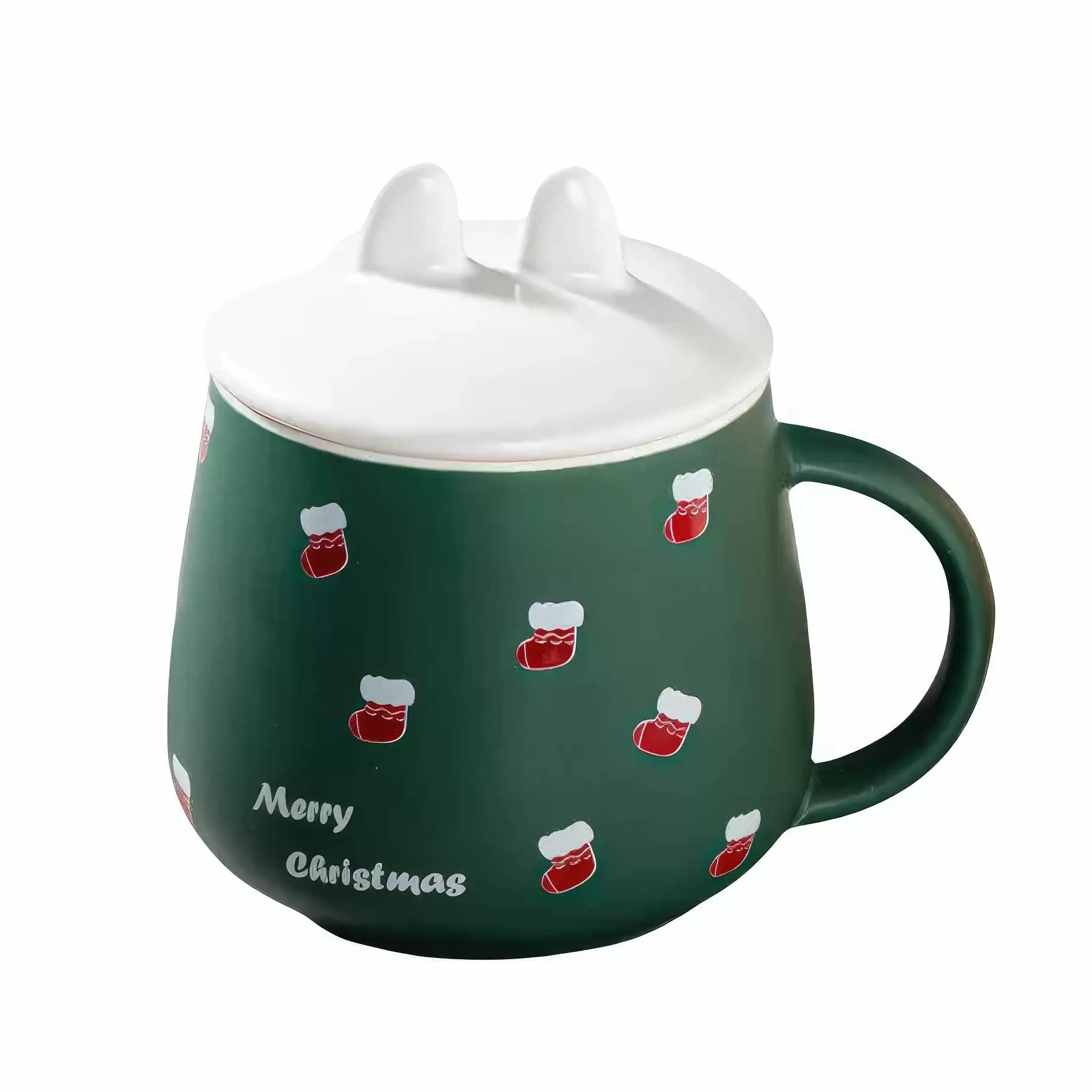 Christmas Bunny Ear Shaped Coffee Ceramic Mug - Image 2