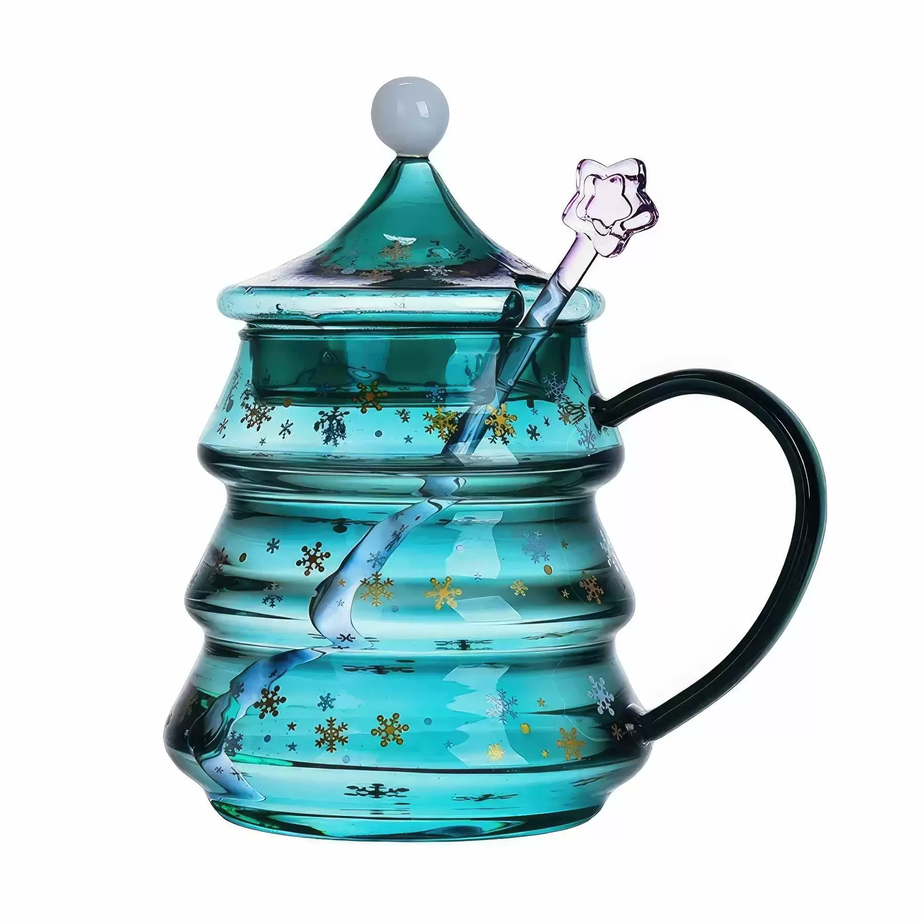 Christmas Tree Shaped Glass Coffee Mugs - Image 2