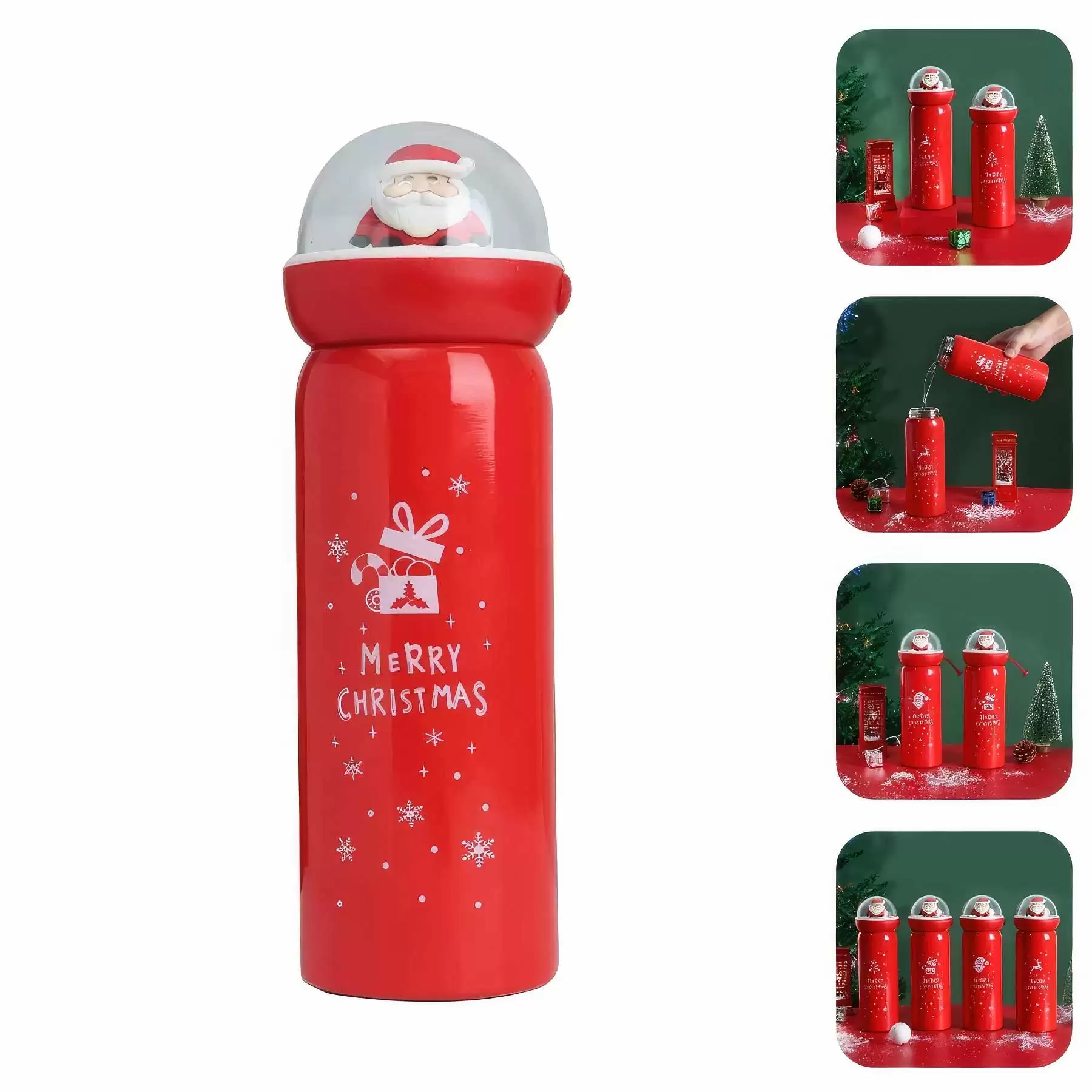 Christmas Santa Clause Stainless Steel Vacuum Water Bottle