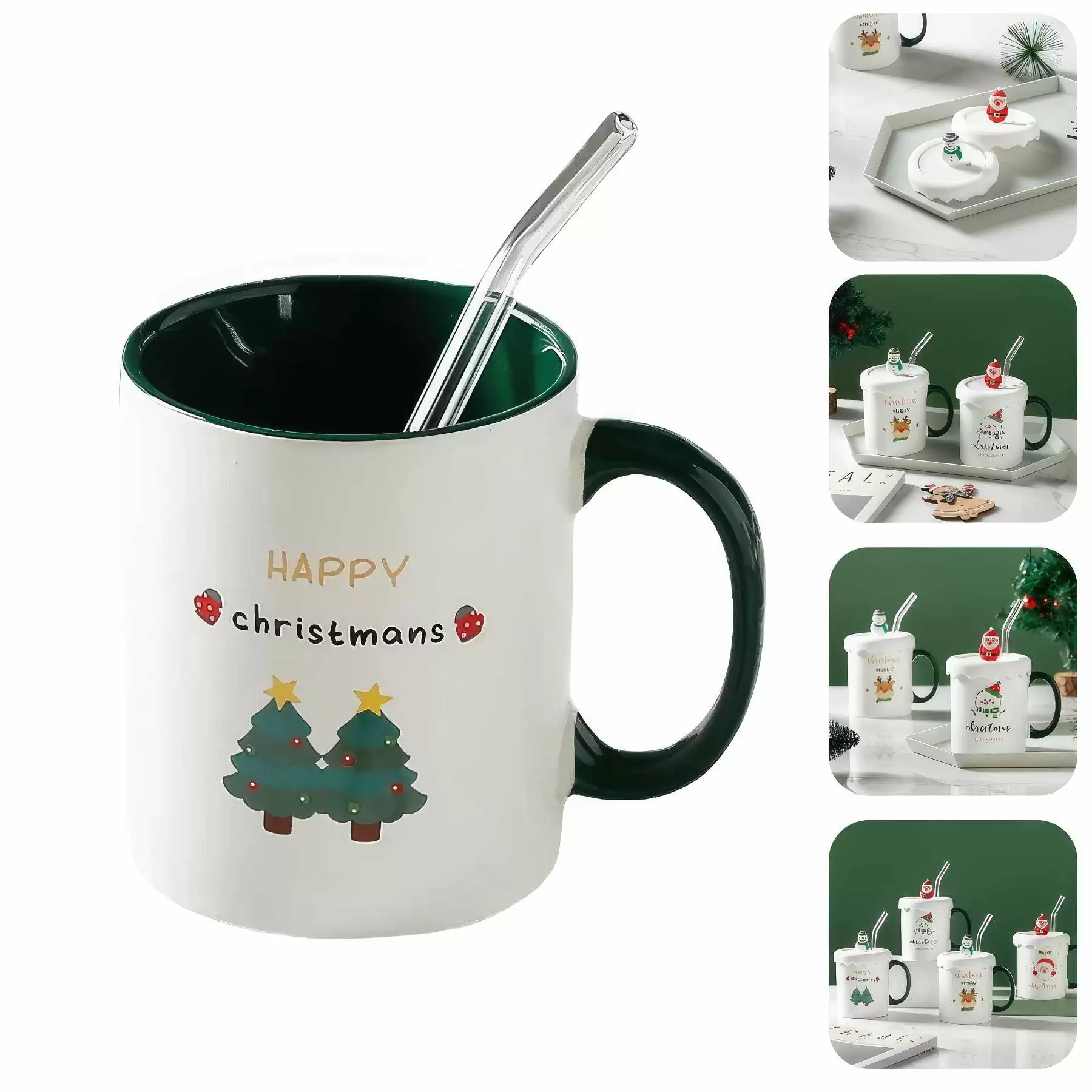 Christmas Mug With Silicone Cup Lid