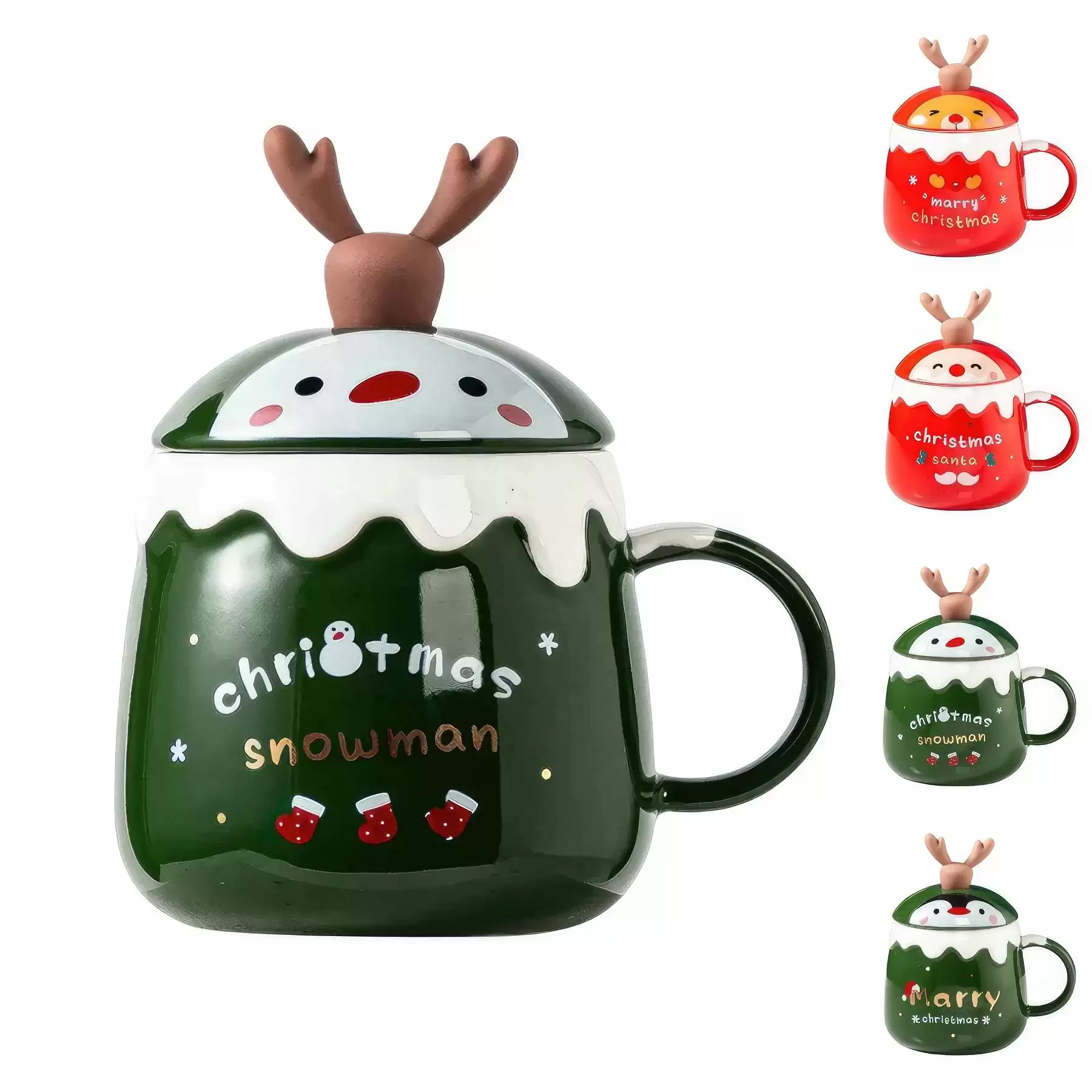 Christmas Antlers Shaped Coffee Ceramic Mug
