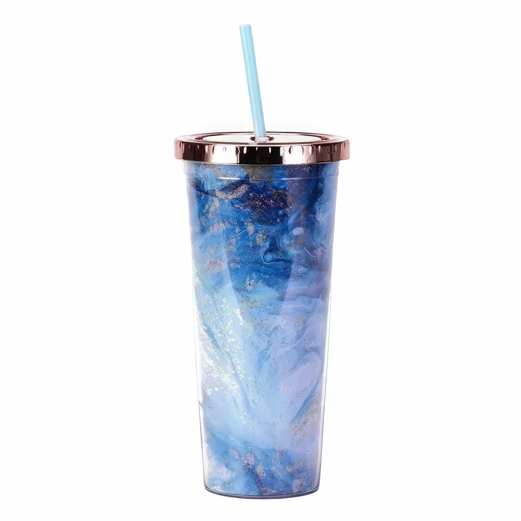 Custom 24 oz Transparent AS Plastic Tie dye Straw Tumbler - Image 2