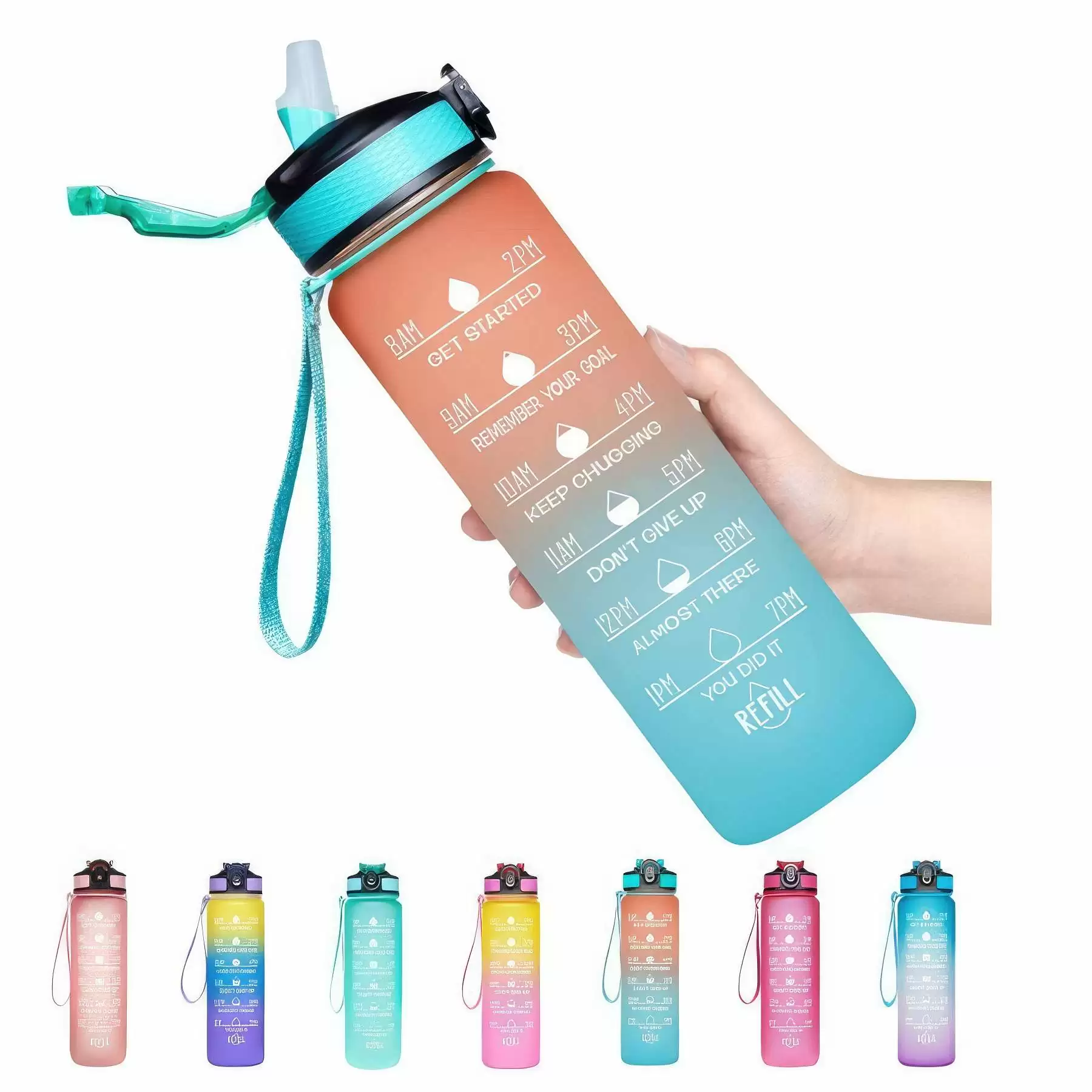 Custom 34 oz PC Material Frosted Water Bottle