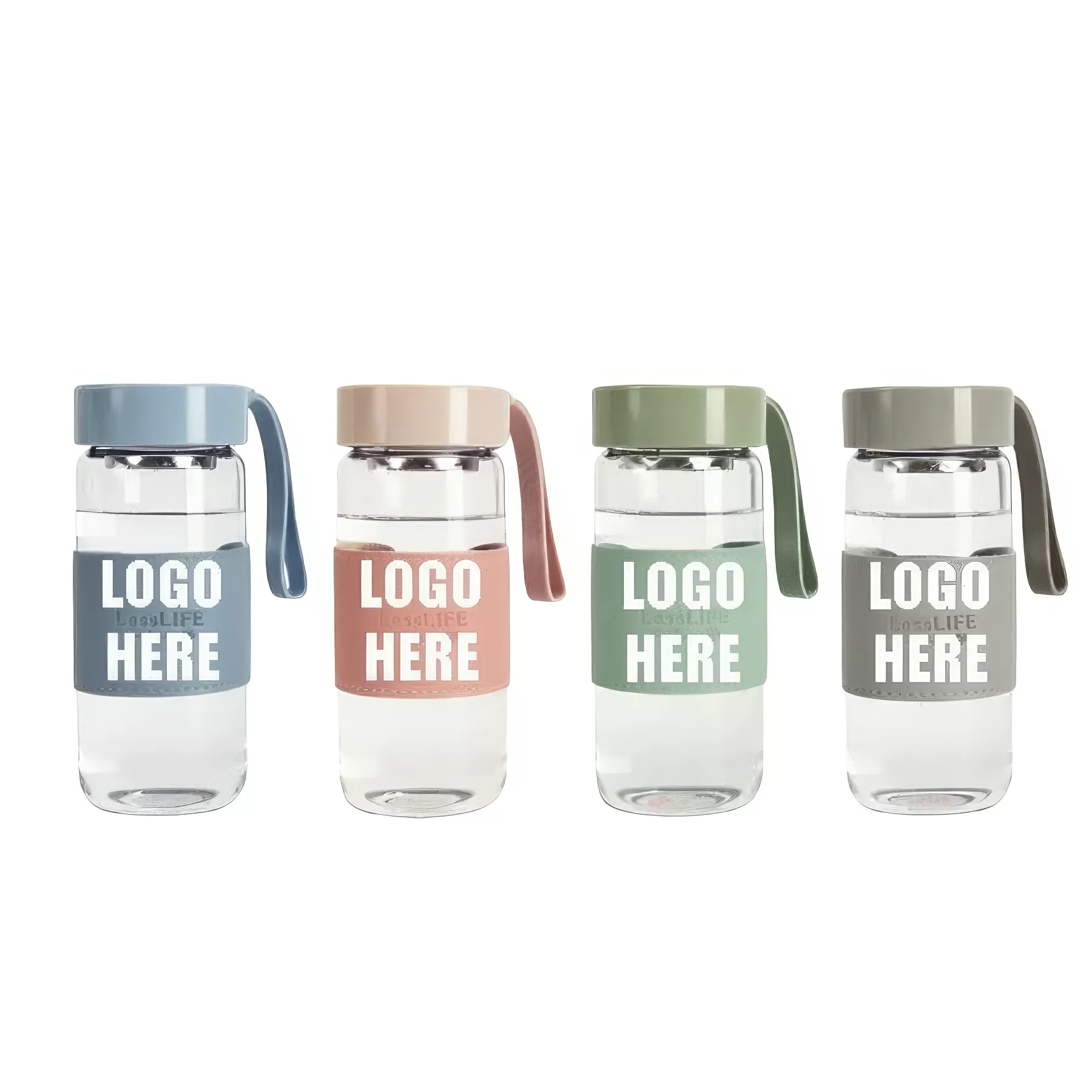 Custom 16 oz Glass Water Bottle With Leather Sleeve