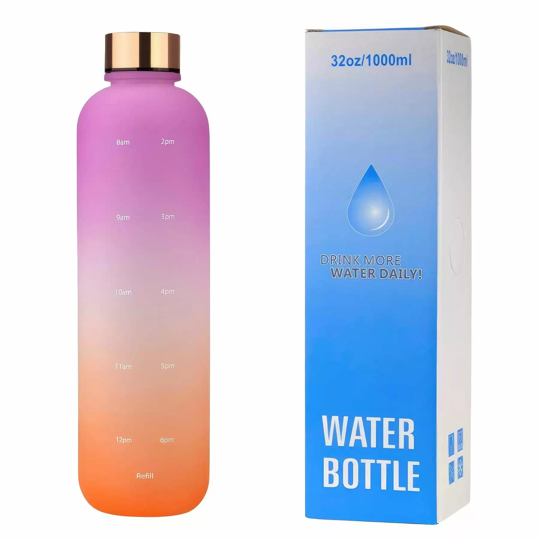 Custom 32 oz Tritan Material Water Bottle with Time Marker - Image 2