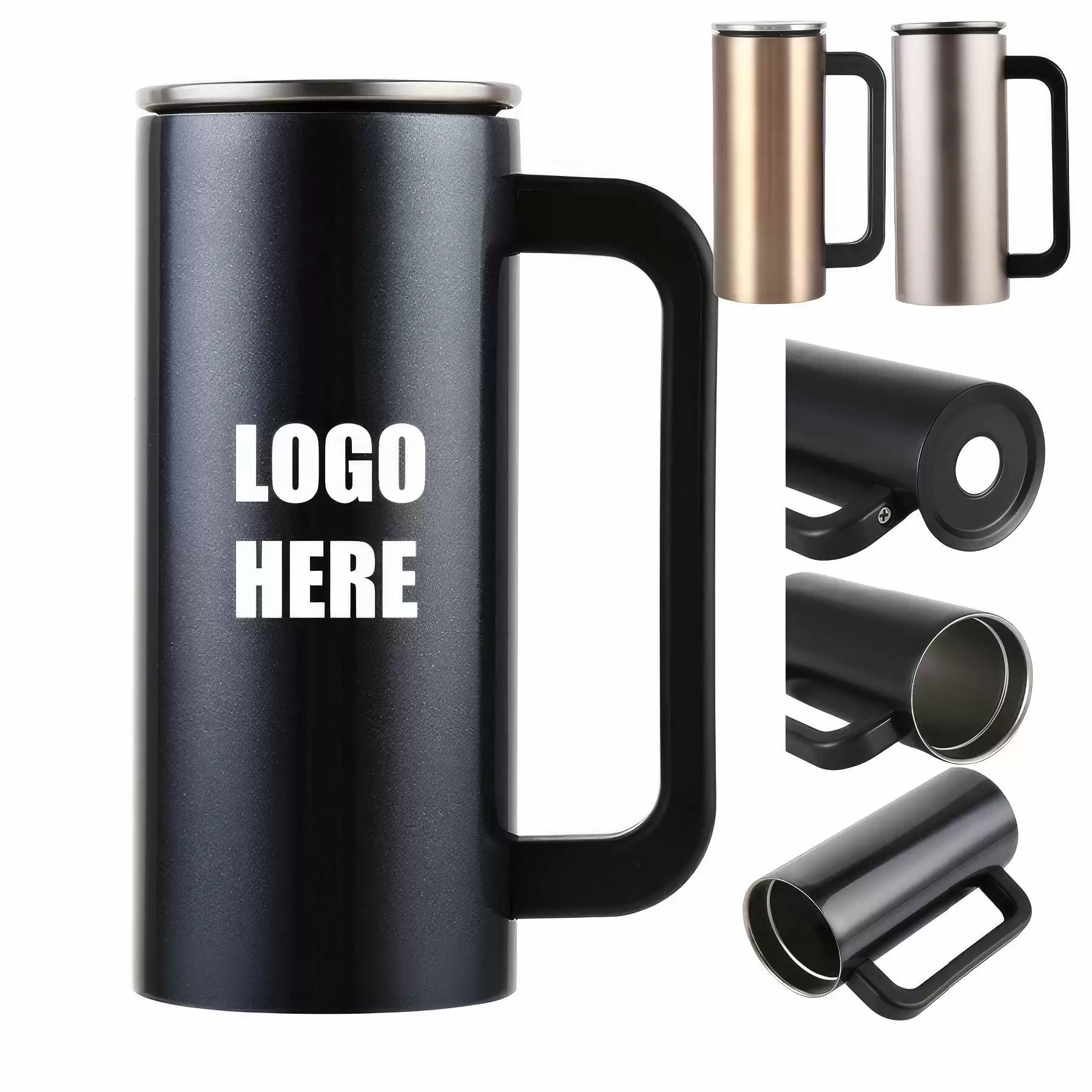 Custom 12 oz Stainless Steel Coffee Tumbler With Handle