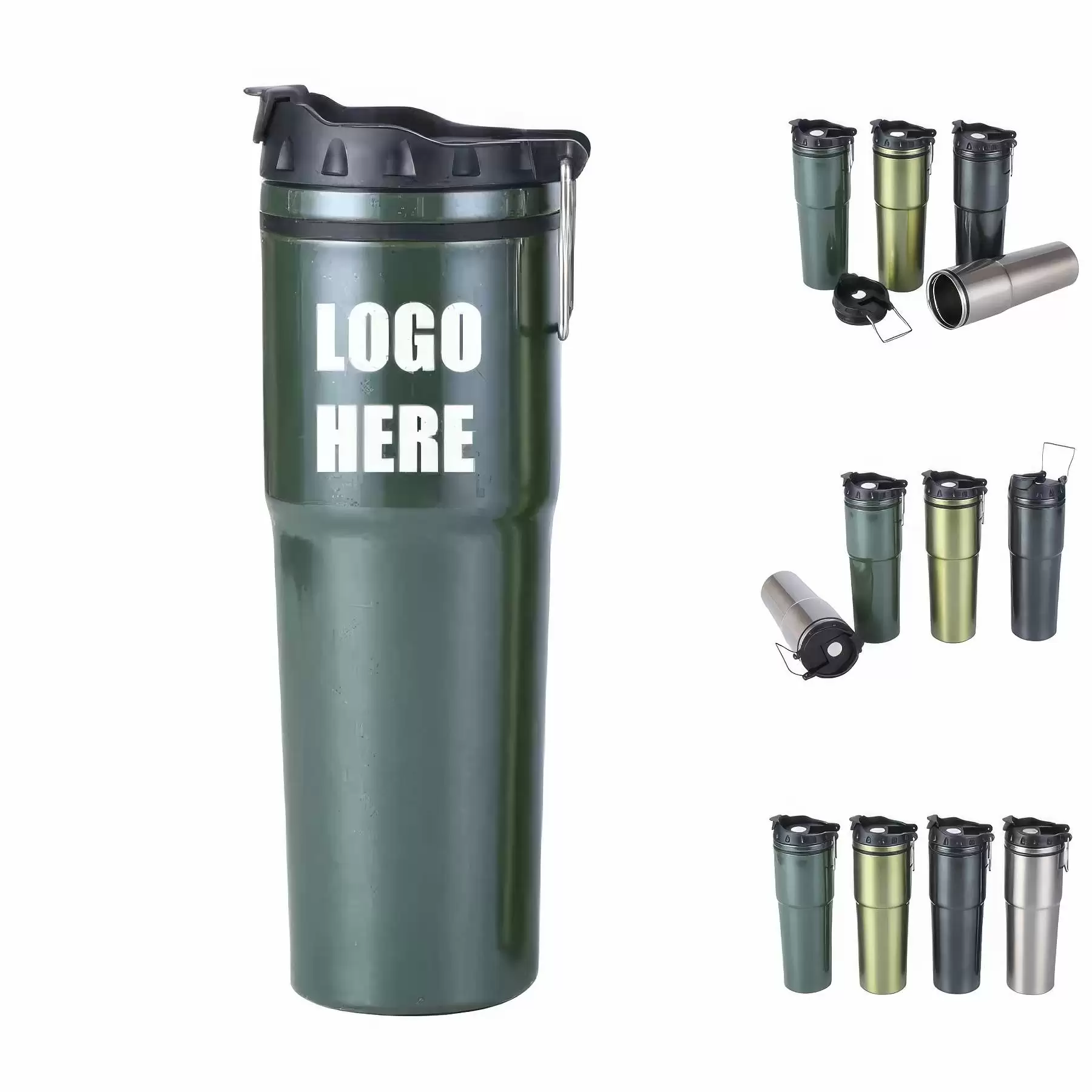 Custom 18 oz Stainless Steel Travel Coffee Mug With Straw