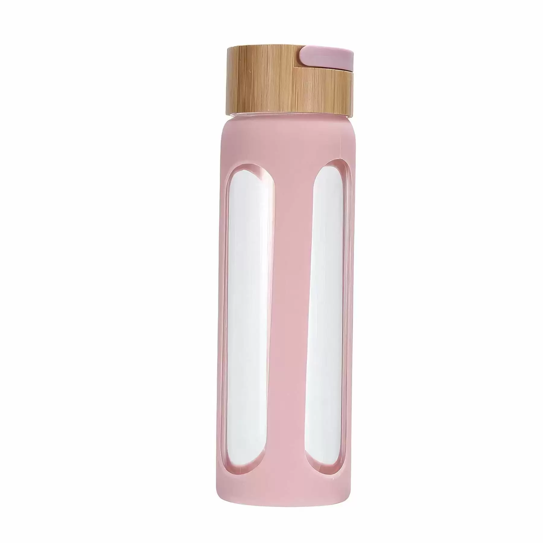 20oz Glass Bottles with Sleeve Silicone Sleeve, Bamboo Lid - Image 2