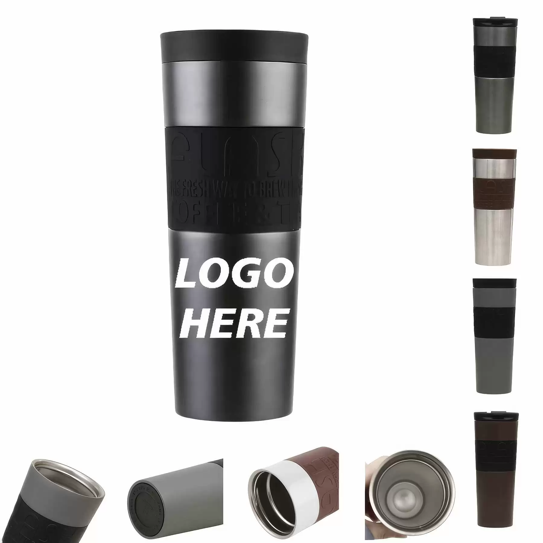 20 oz Stainless Steel Travel Coffee Mug With Silicone Sleeve