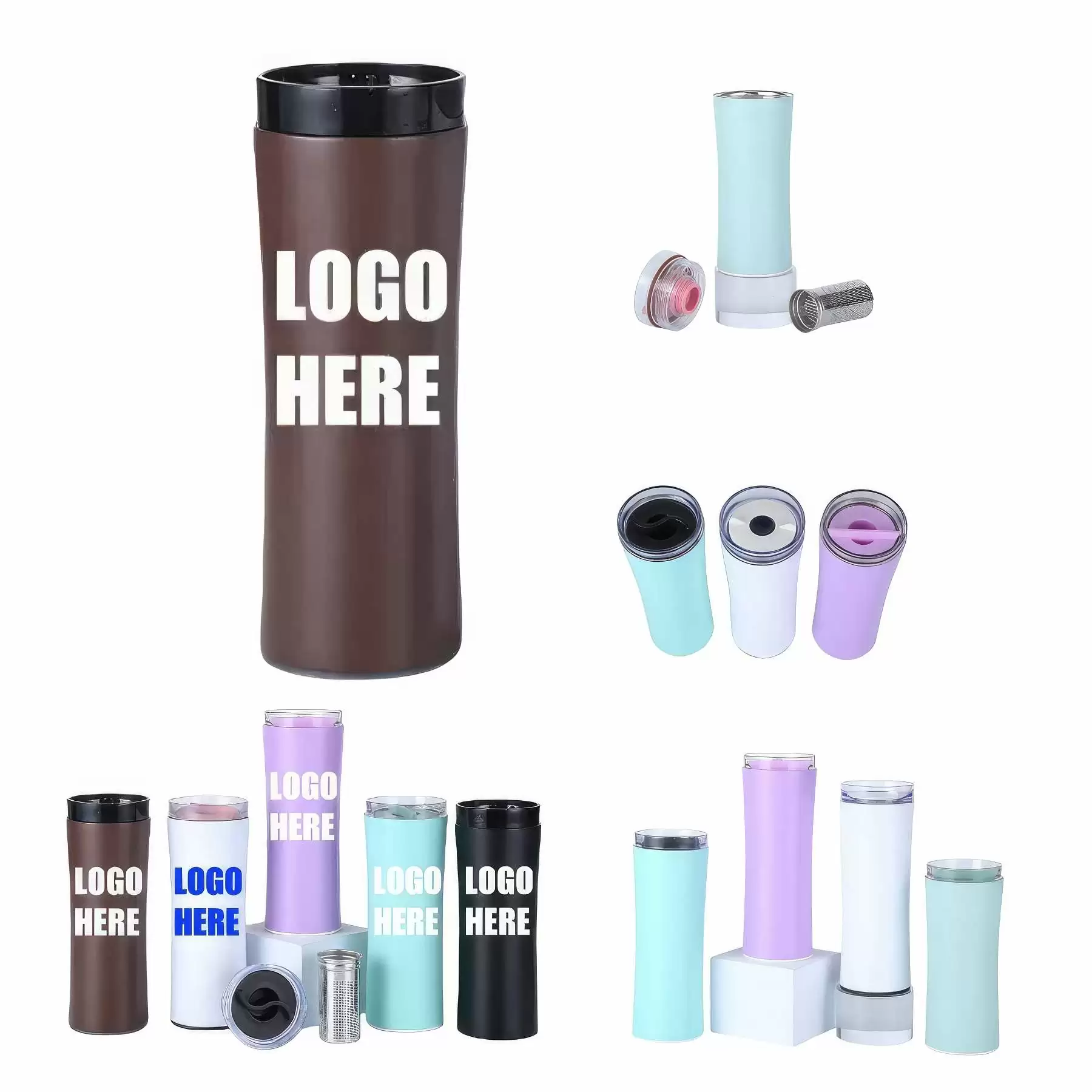 Custom 17 oz Stainless Steel Travel Coffee Tumbler With Lid