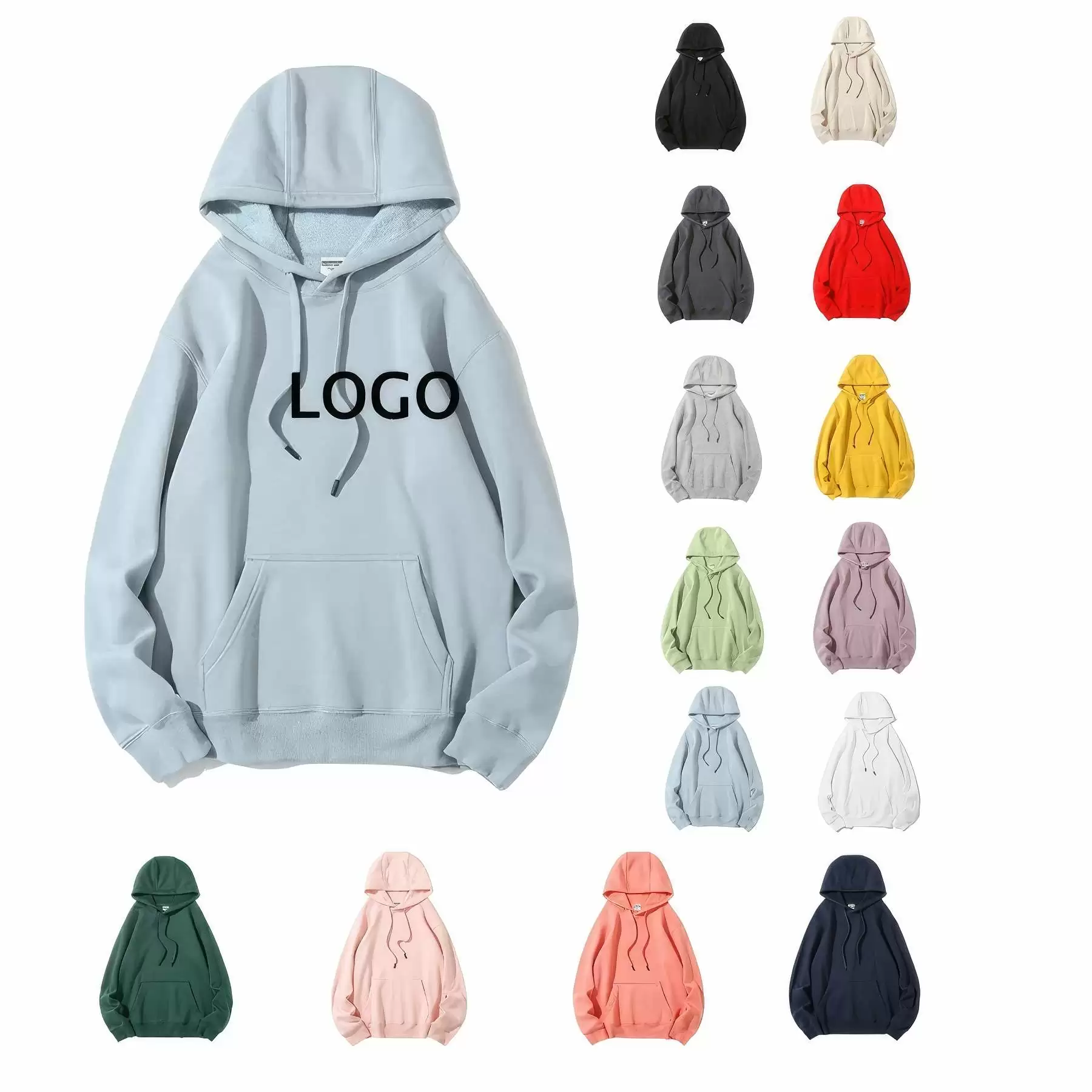 Custom Cotton-Polyester Blend Hoodie Sweatshirt