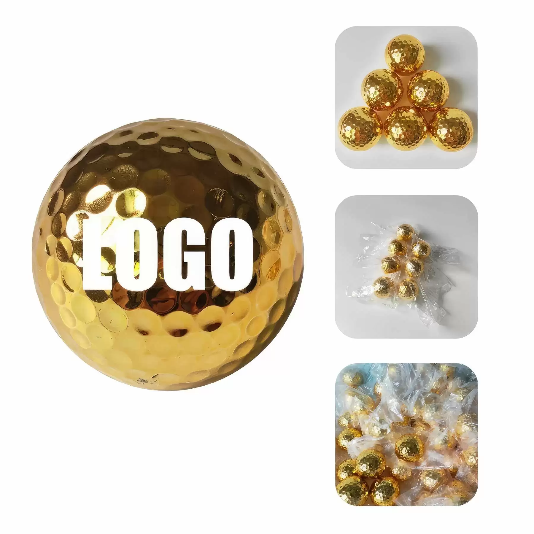 Custom Gift Ionomer Resin Gold Golf Ball