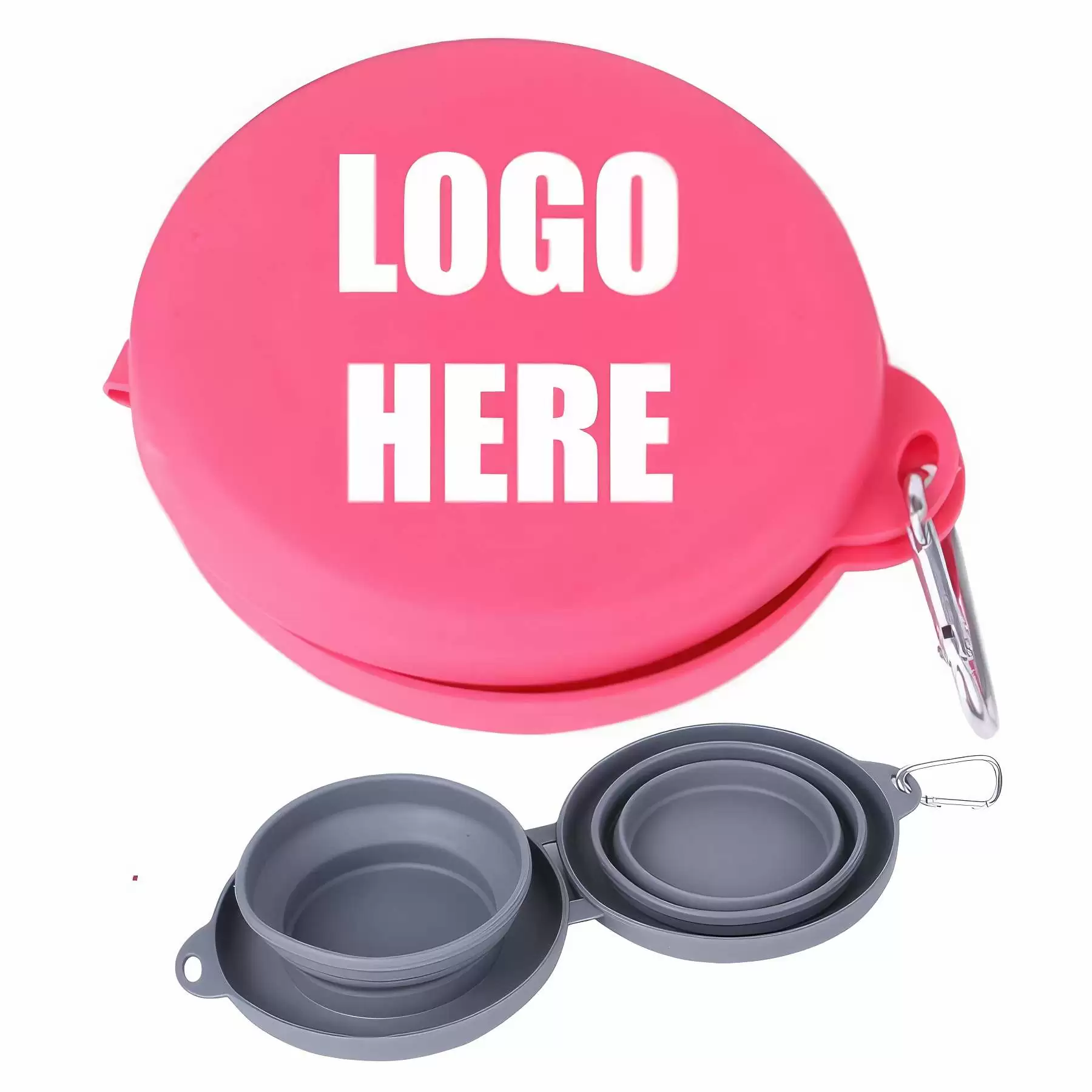 Custom Collapsible Silicone Dog Double Bowl