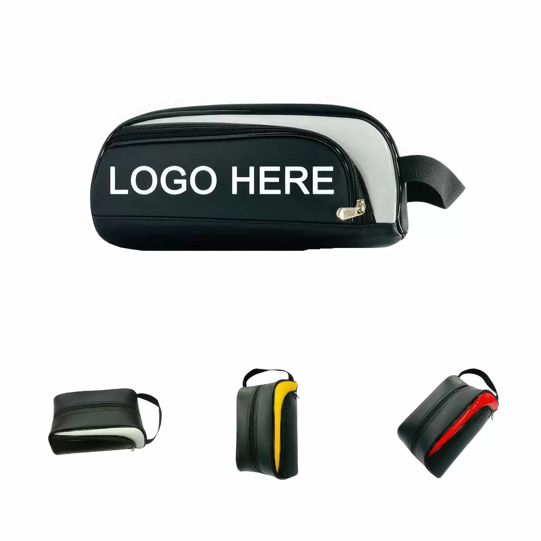 Custom Gift Colorblock PU Leather Golf Shoe Bag