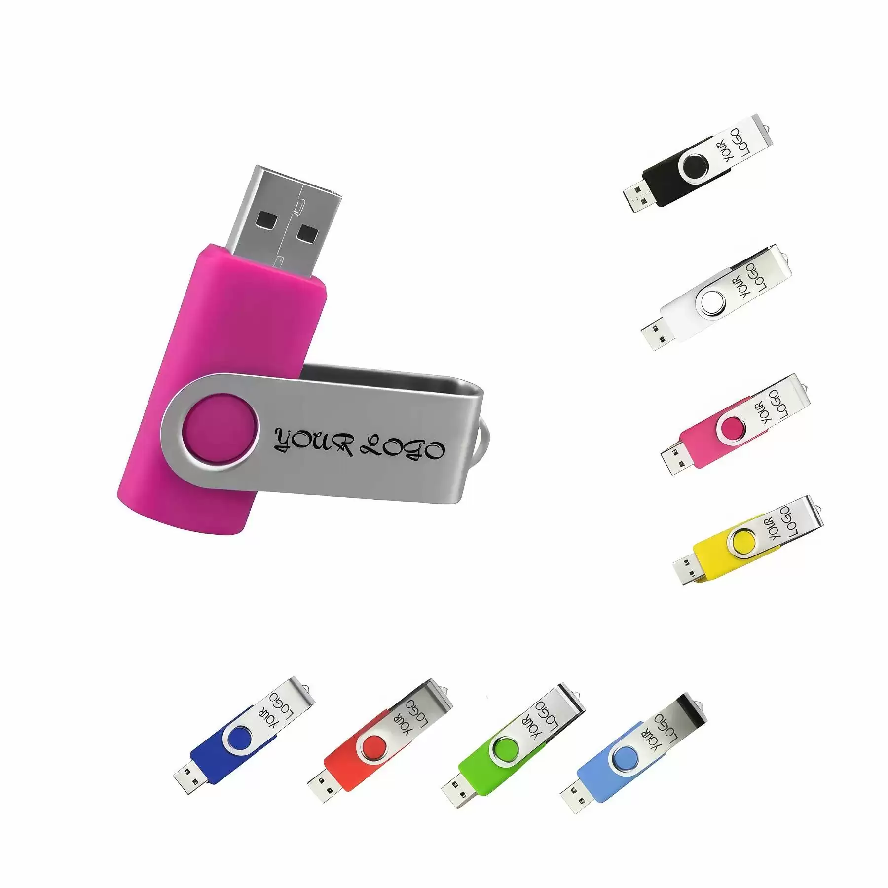 Custom Swivel USB Flash Drive: 16 GB