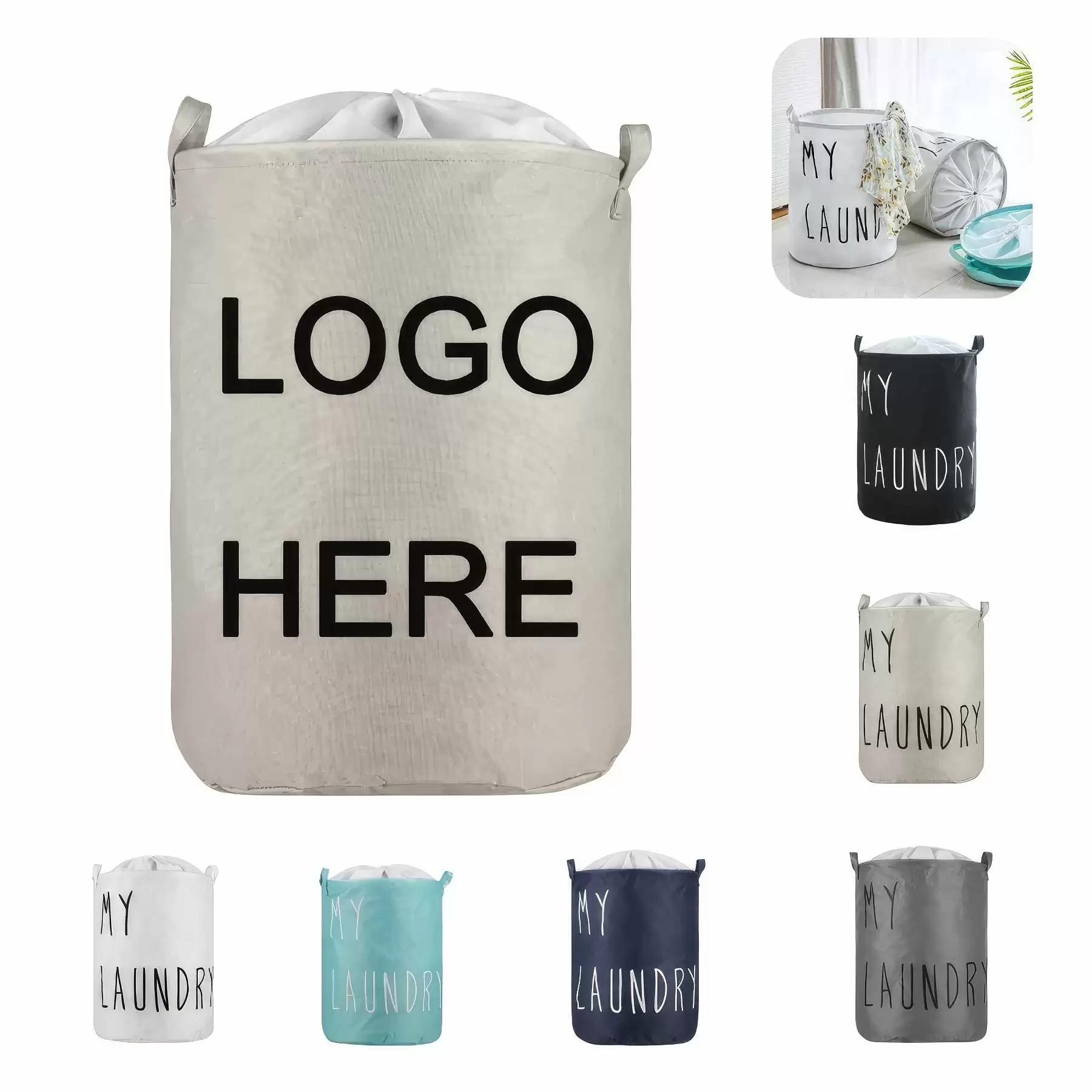 Custom Portable Laundry Hamper & Folding Storage Basket