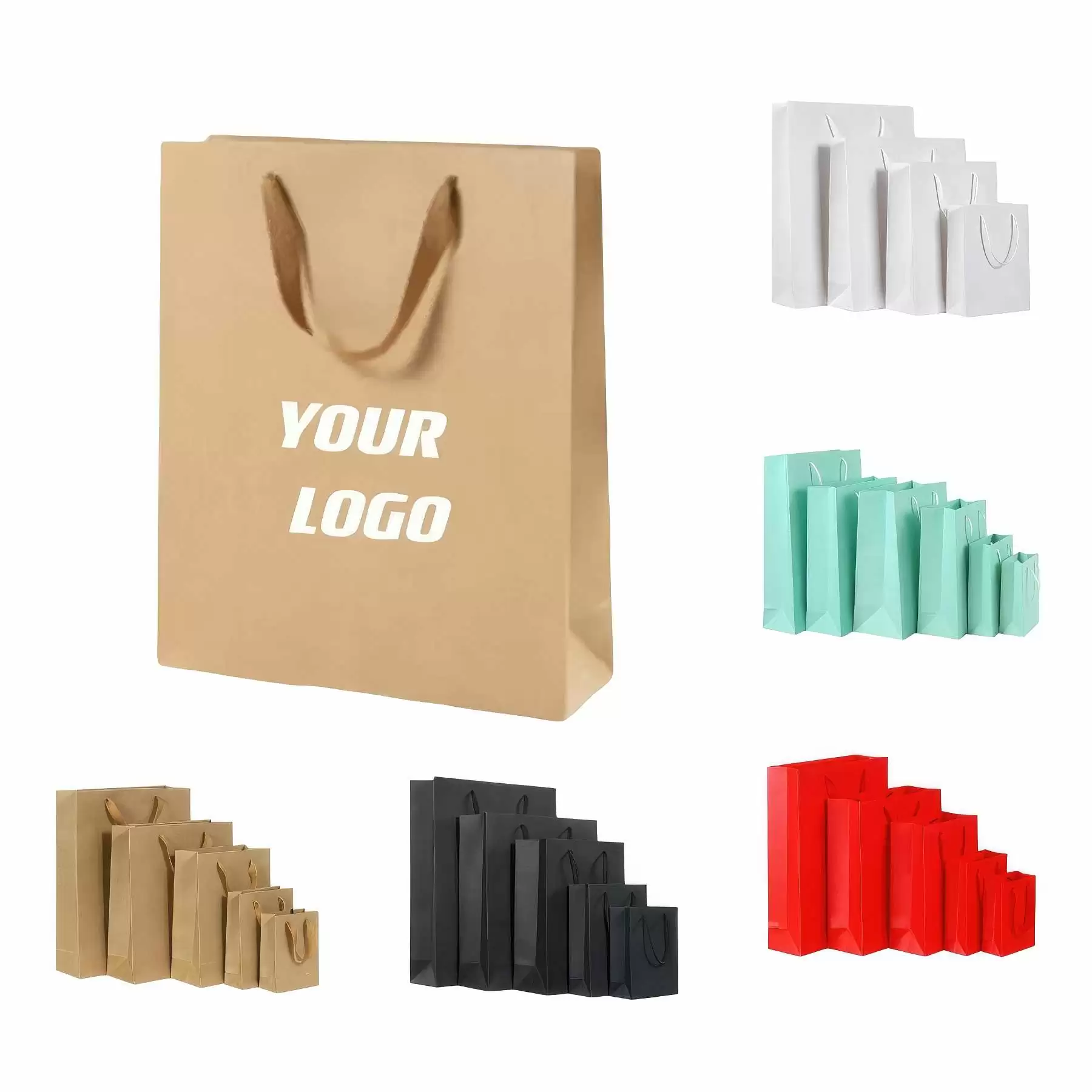 Customizable Kraft Paper Bags For Carry-out