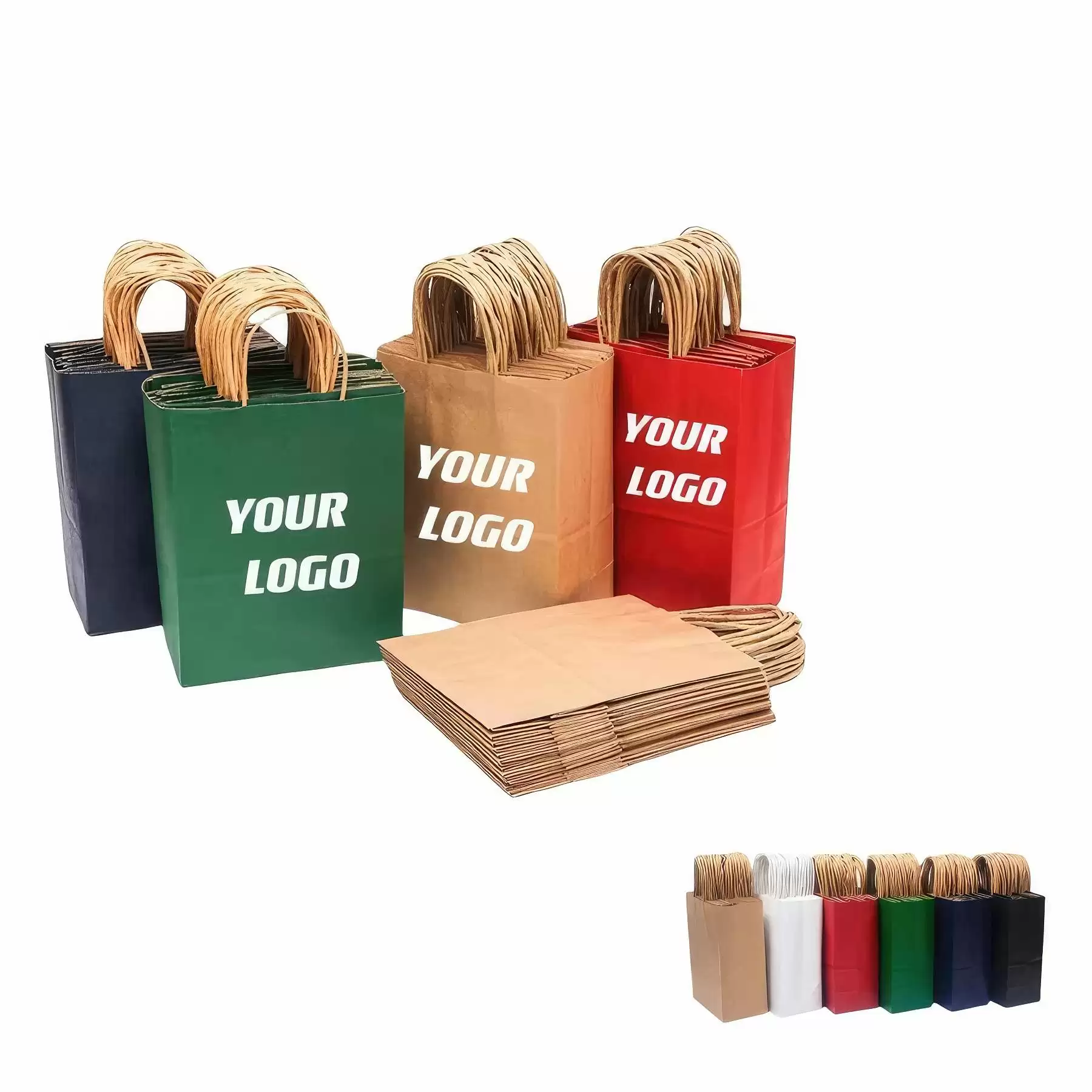 Color Kraft Paper Bags / Customizable
