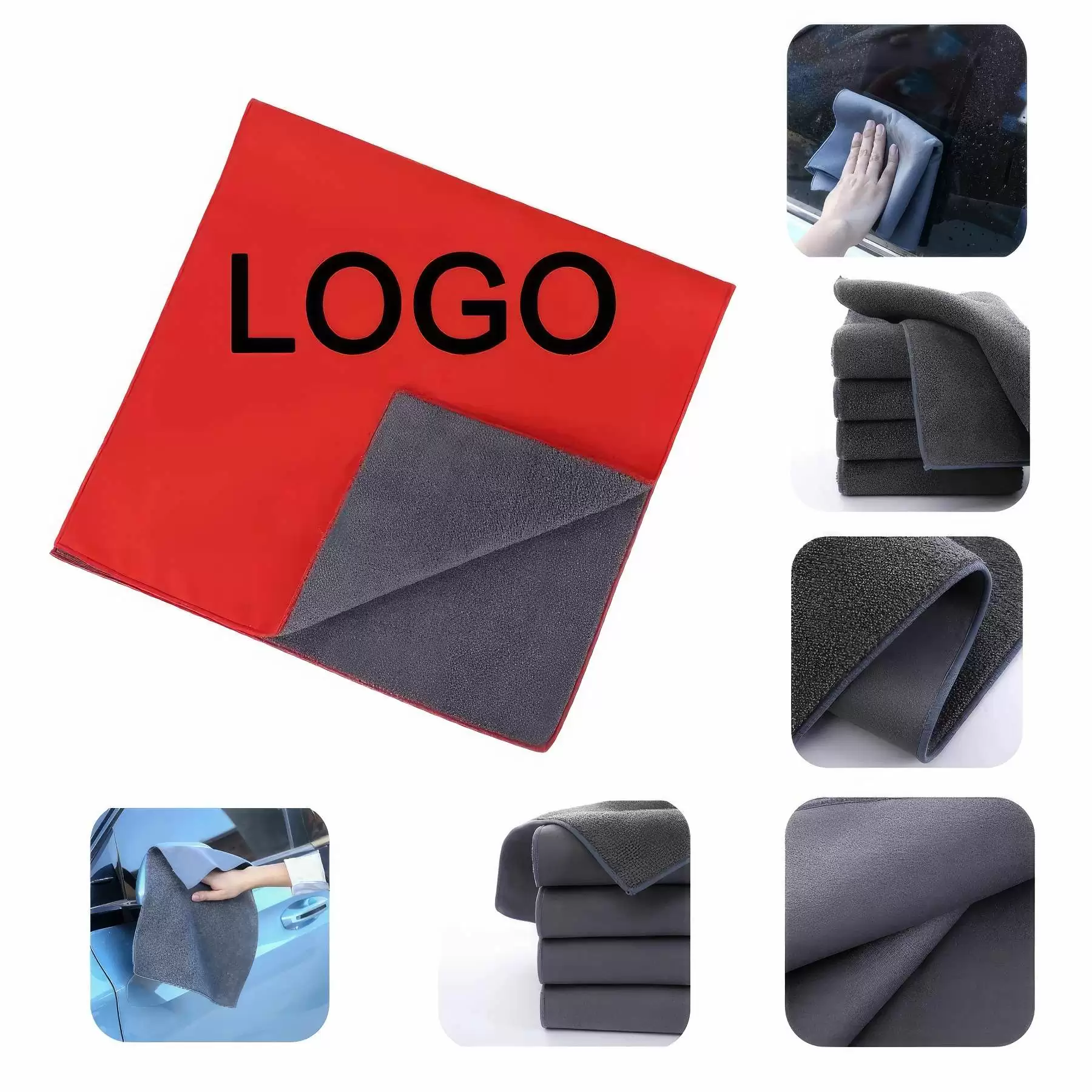 Custom Gift Coral Fleece & Suede Car Cleaning Washing Towel