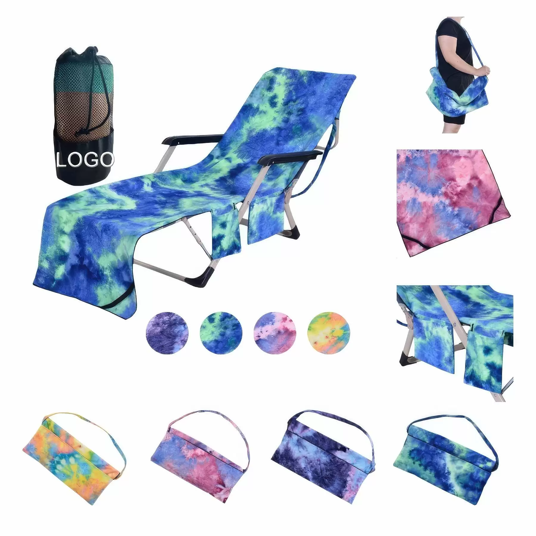Custom Gift Outdoor & Beach Lounge Chair Cover Towel