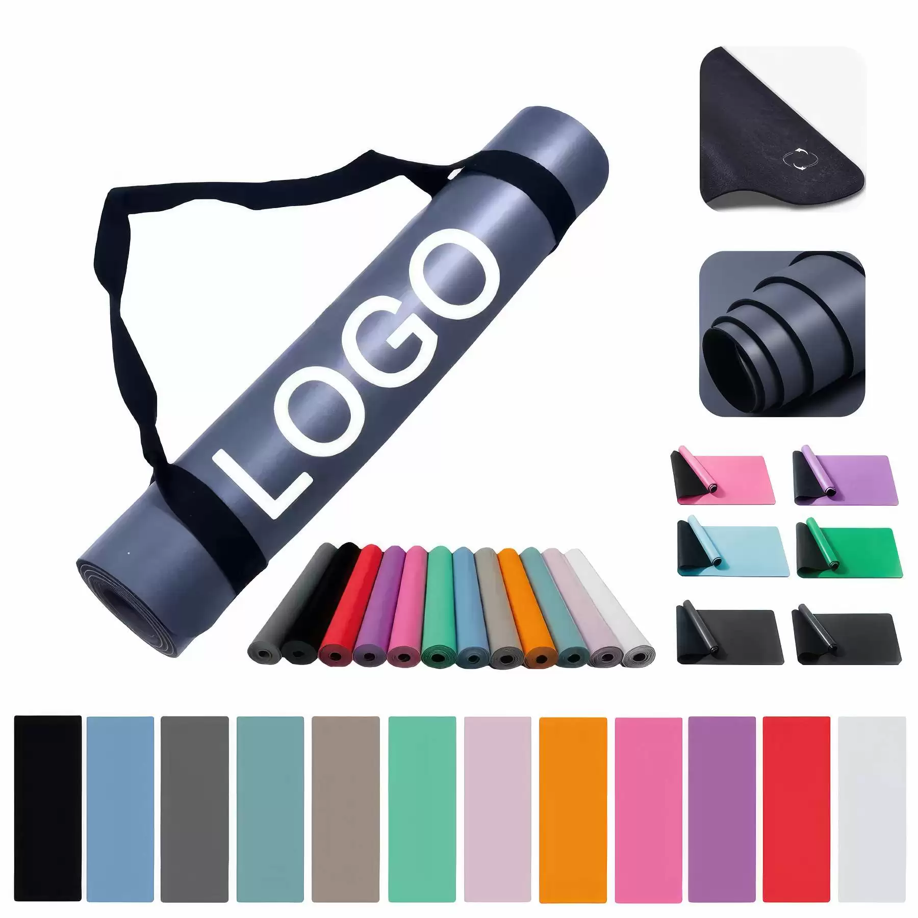 Custom Gift PU & Rubber Fitness & Yoga Mat - 72.05" x 26.78"