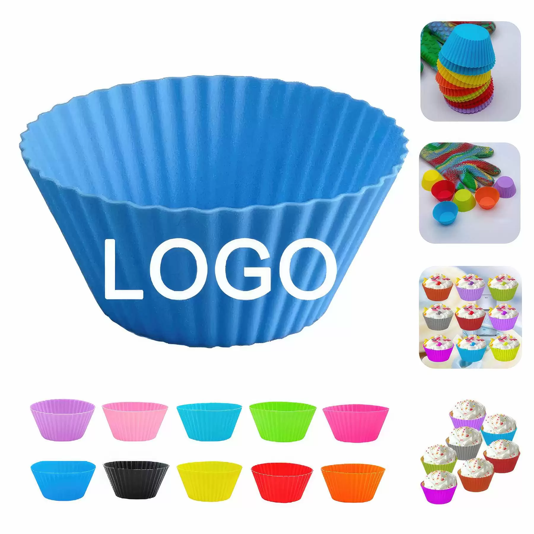 Custom Gift Reusable Silicone Muffin Baking Cup