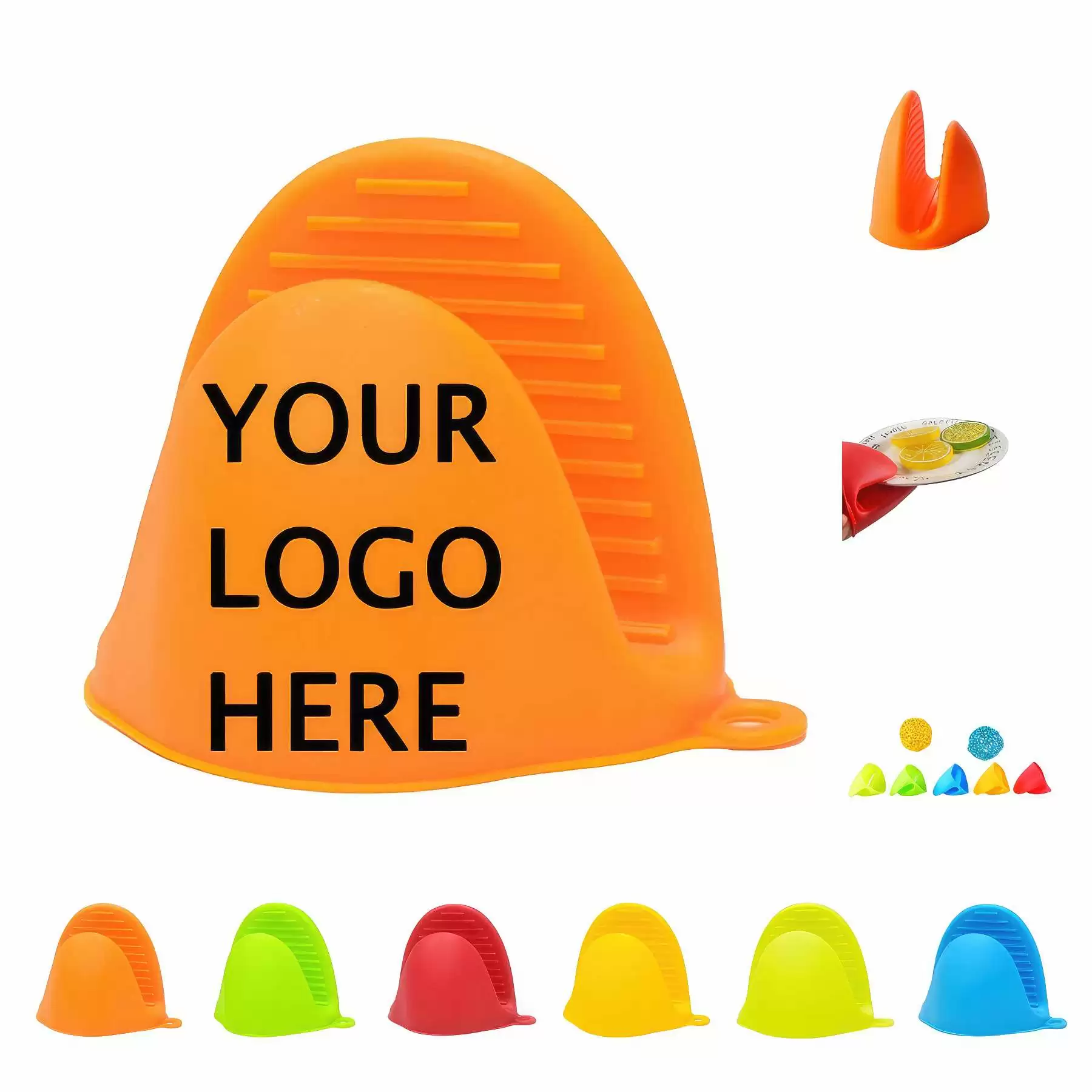 Custom Gift Silicone Cooking Pinch Grips & Mini Oven Mitts