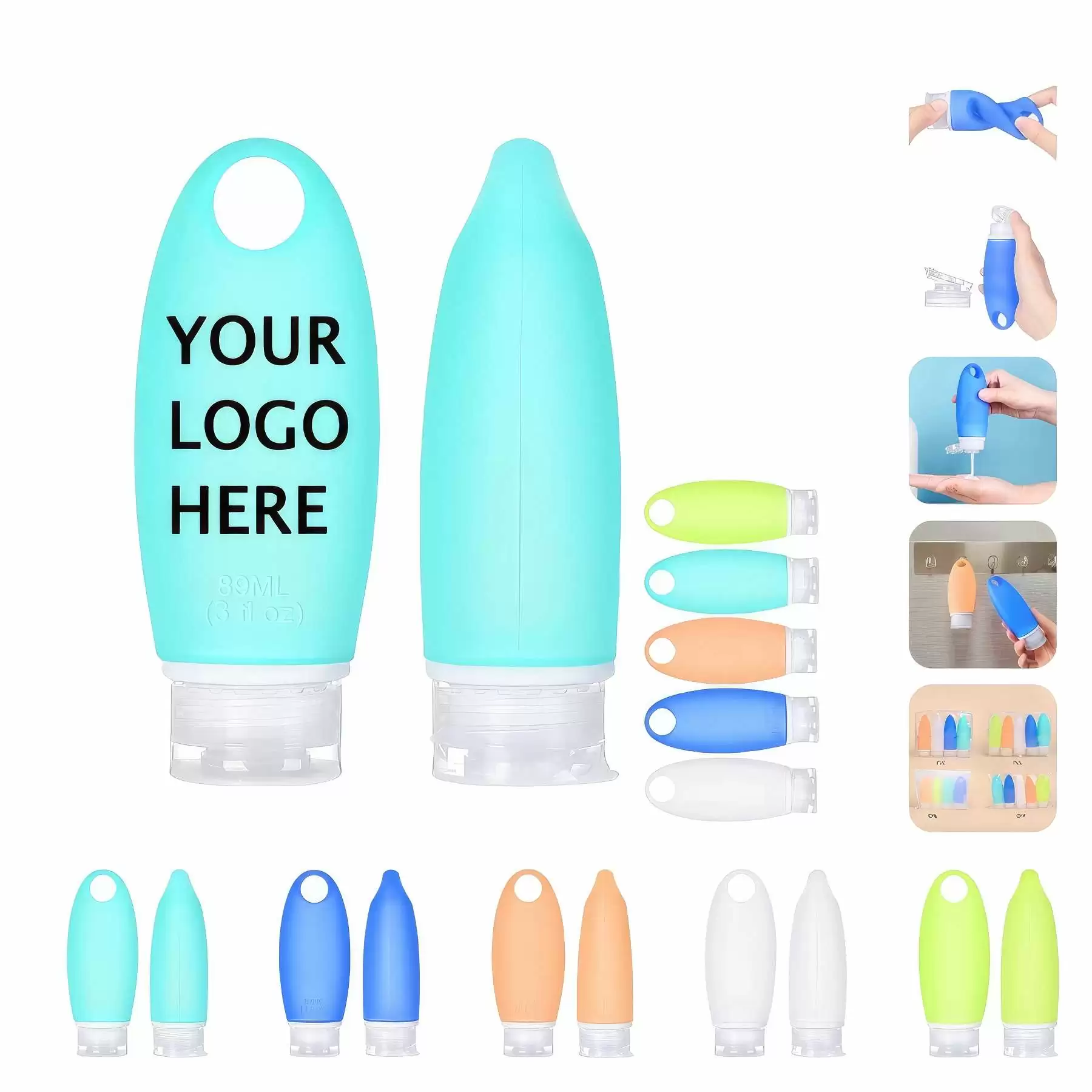 Silicone Refillable Travel Bottle & Container for Toiletries