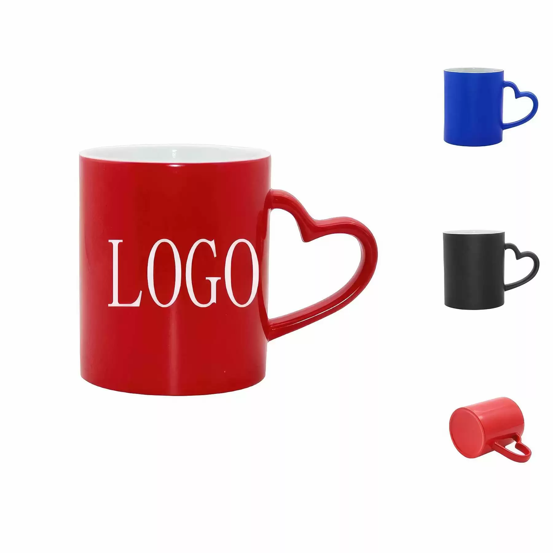 Custom Ceramic Mugs with Heart Handle