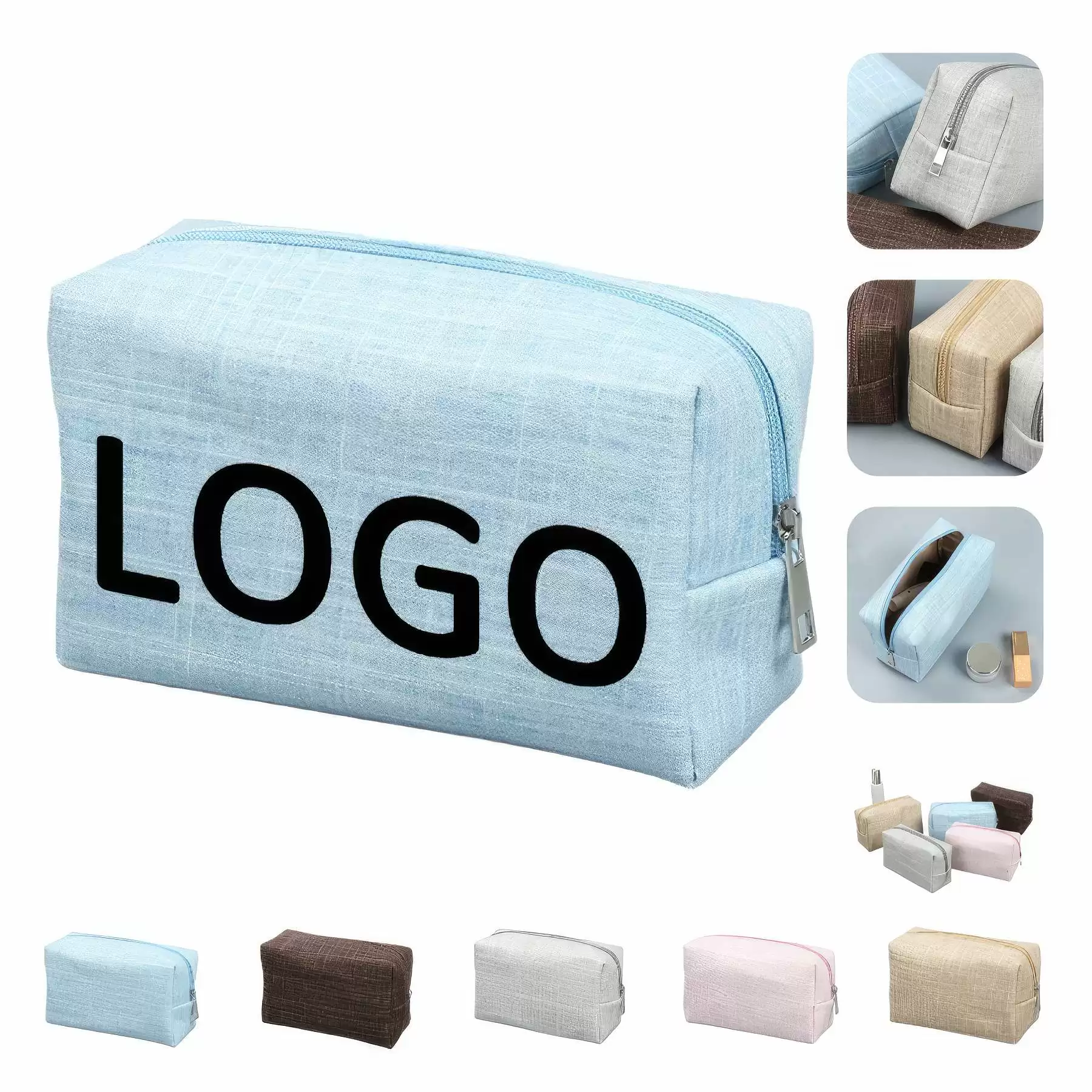 Custom Canvas Travel Makeup Pouch & Cosmetic Toiletry Bag