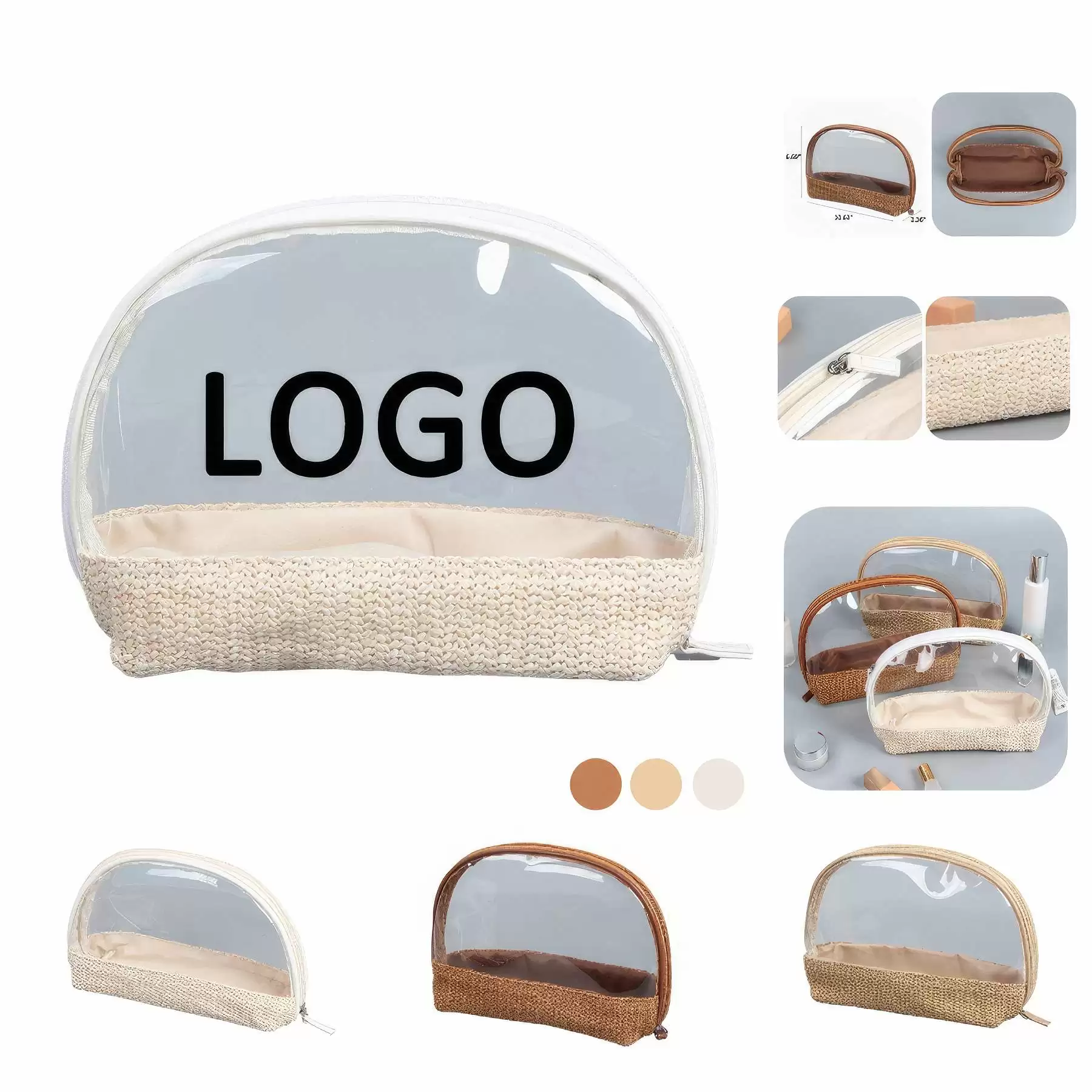 Transparent PVC Travel Makeup Pouch & Cosmetic Toiletry Bag