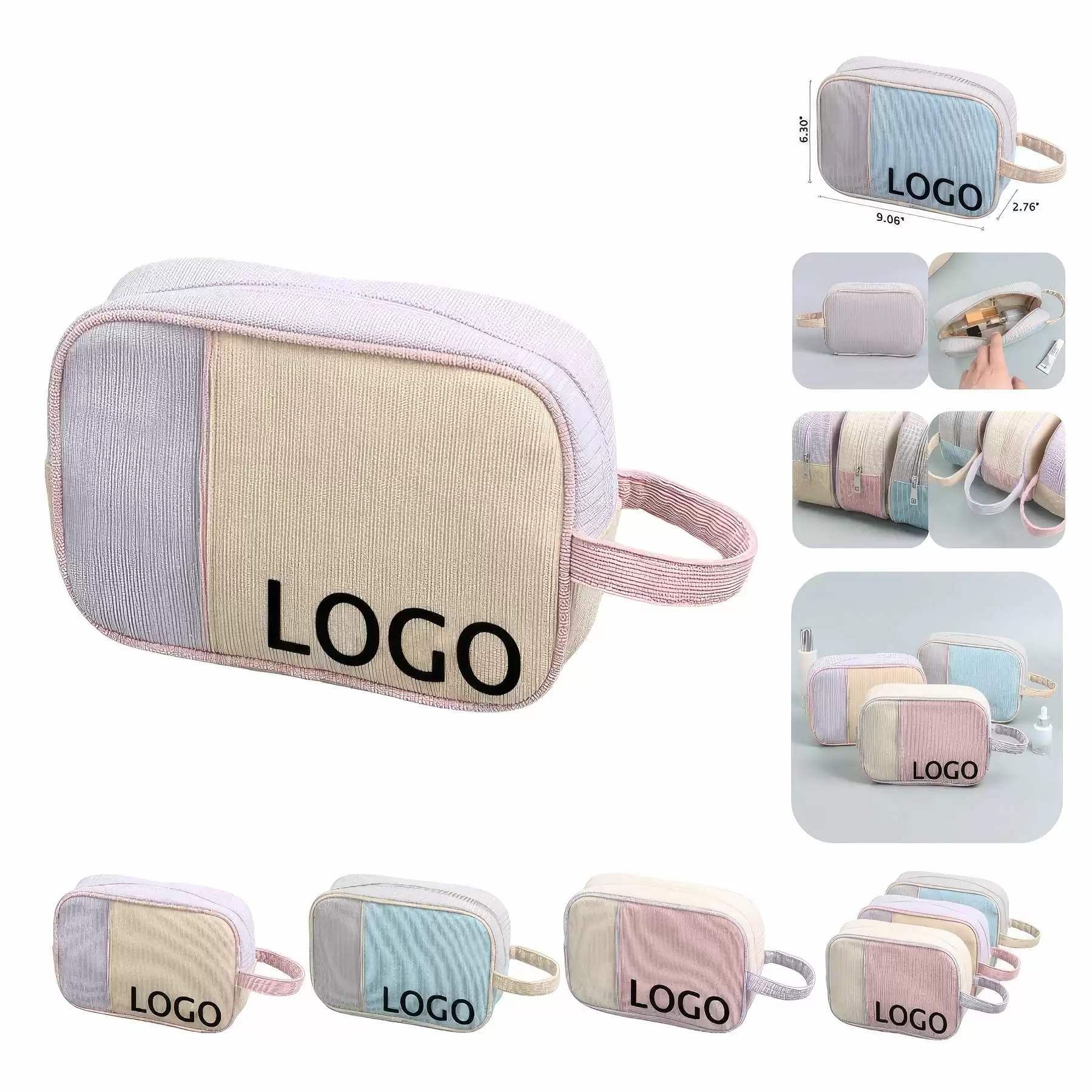 Custom Travel Makeup Organizer Pouch & Cosmetic Toiletry Bag