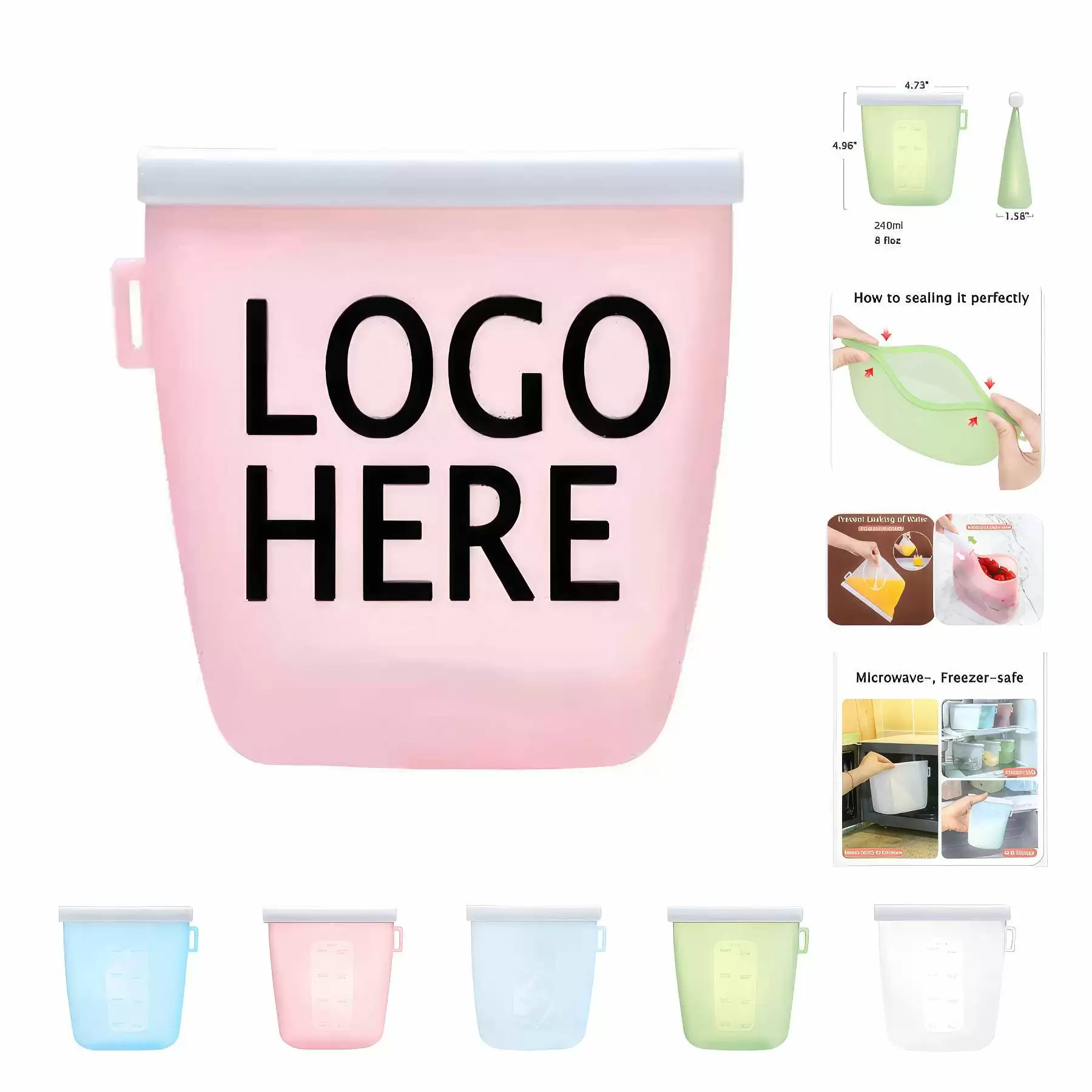 Silicone Reusable Food Container & Freezer Storage Bag