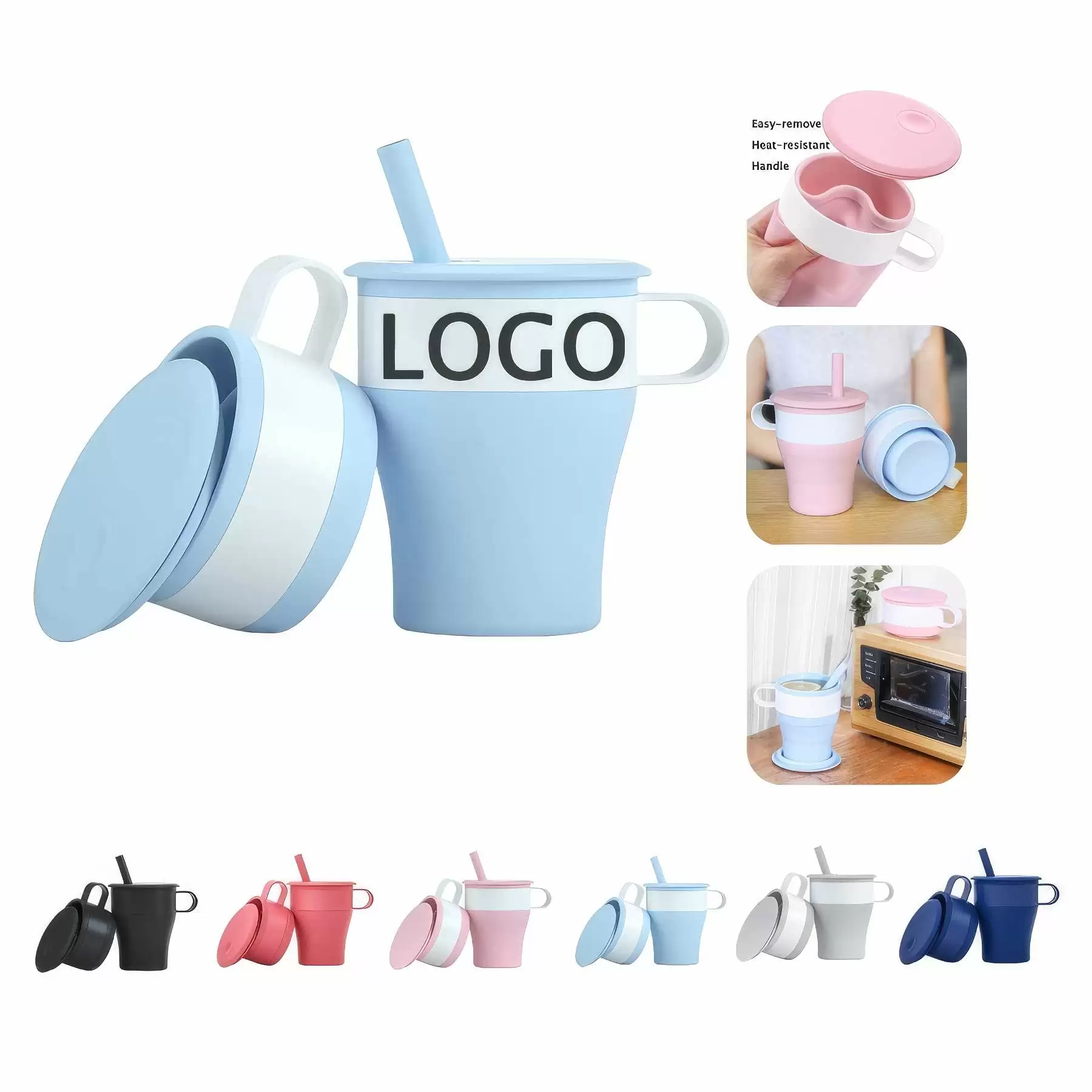 Custom Silicone Foldable Travel Cup & Reusable To-Go Bottle