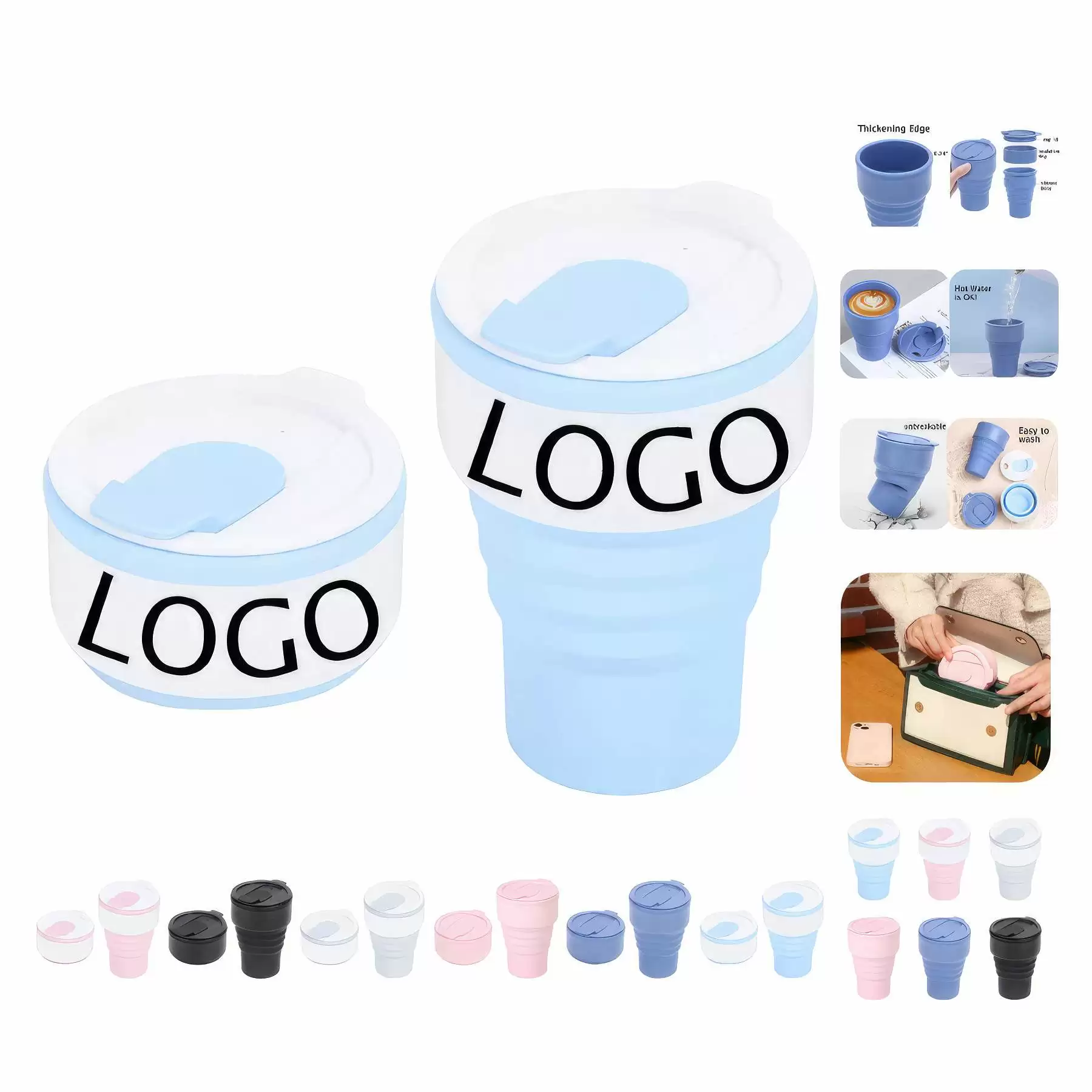 Silicone Foldable Travel Coffee Cup & Reusable To-Go Bottle