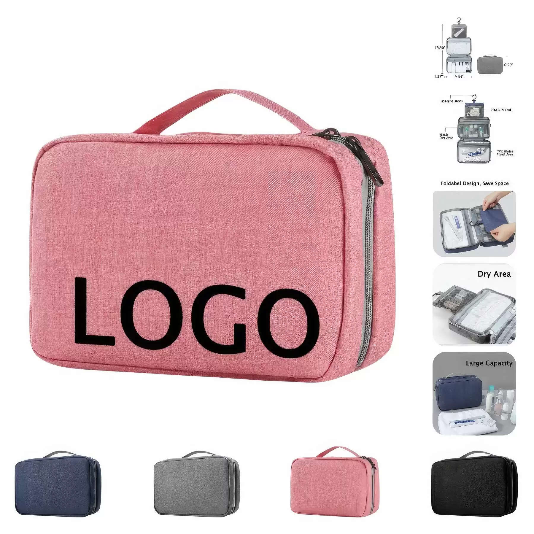 Hanging Travel Toiletry Bag & Makeup Cosmetic Organizer