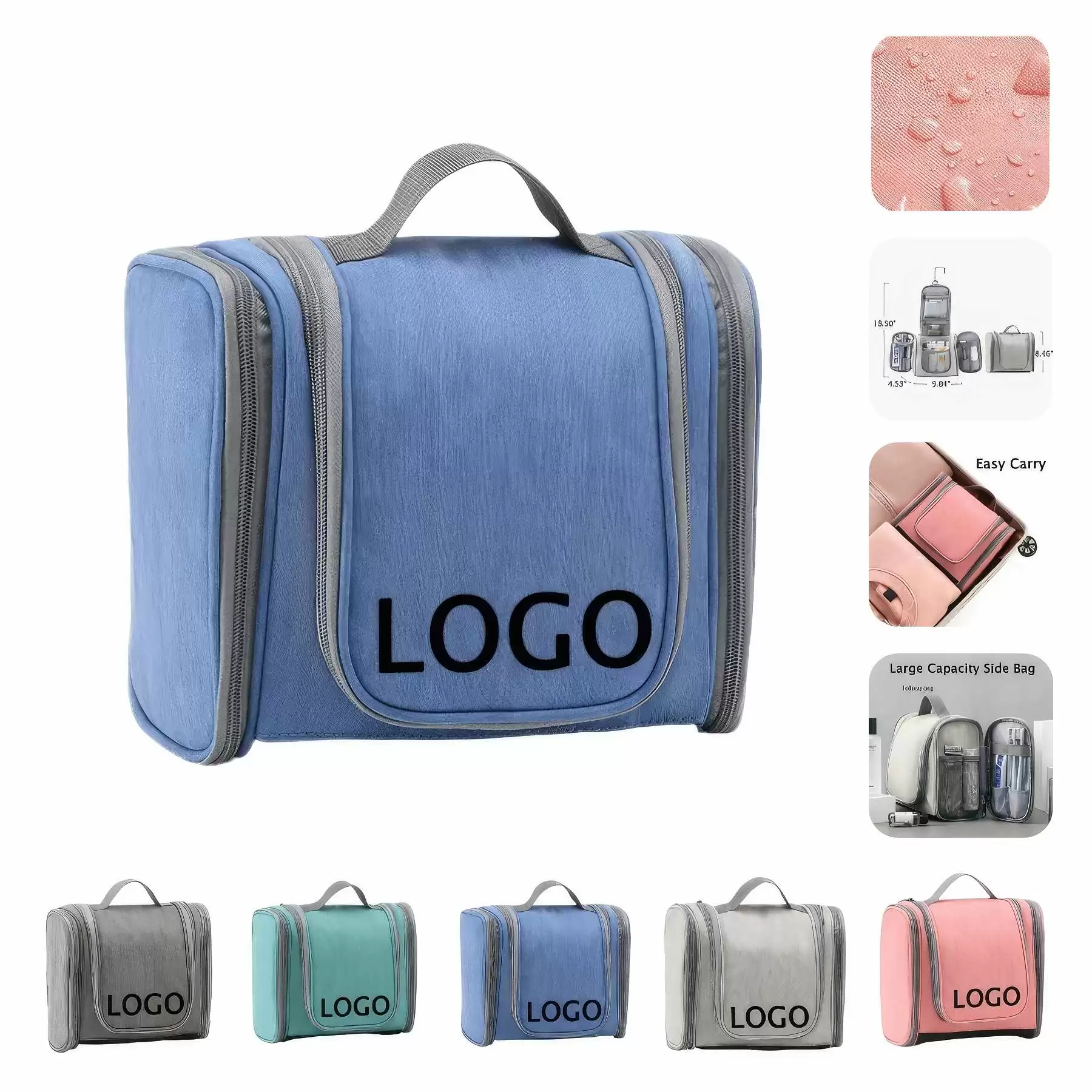 PU Hanging Travel Toiletry Bag & Makeup Cosmetic Organizer