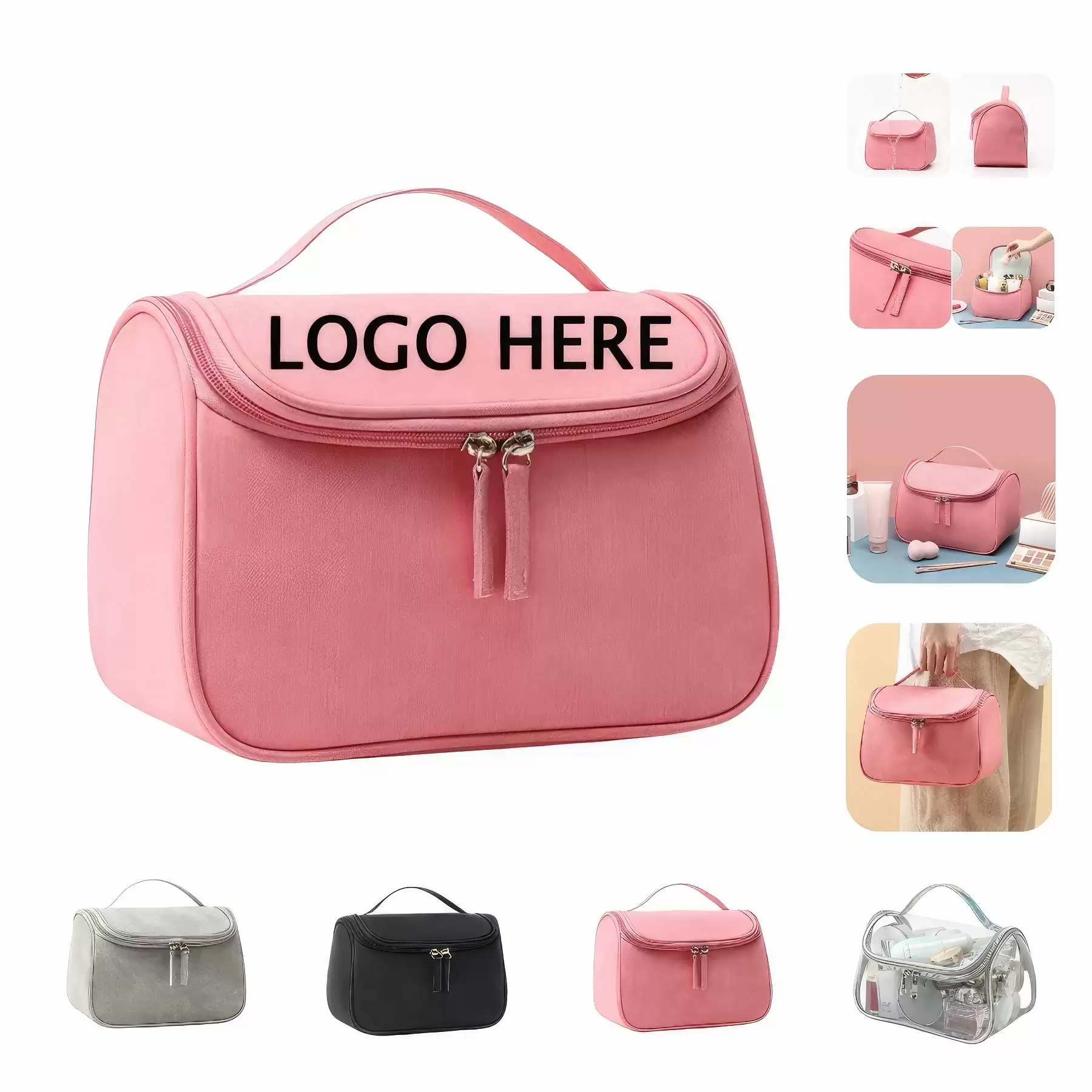 PU Travel Toiletry Organizer Bag & Makeup Cosmetic Handbag