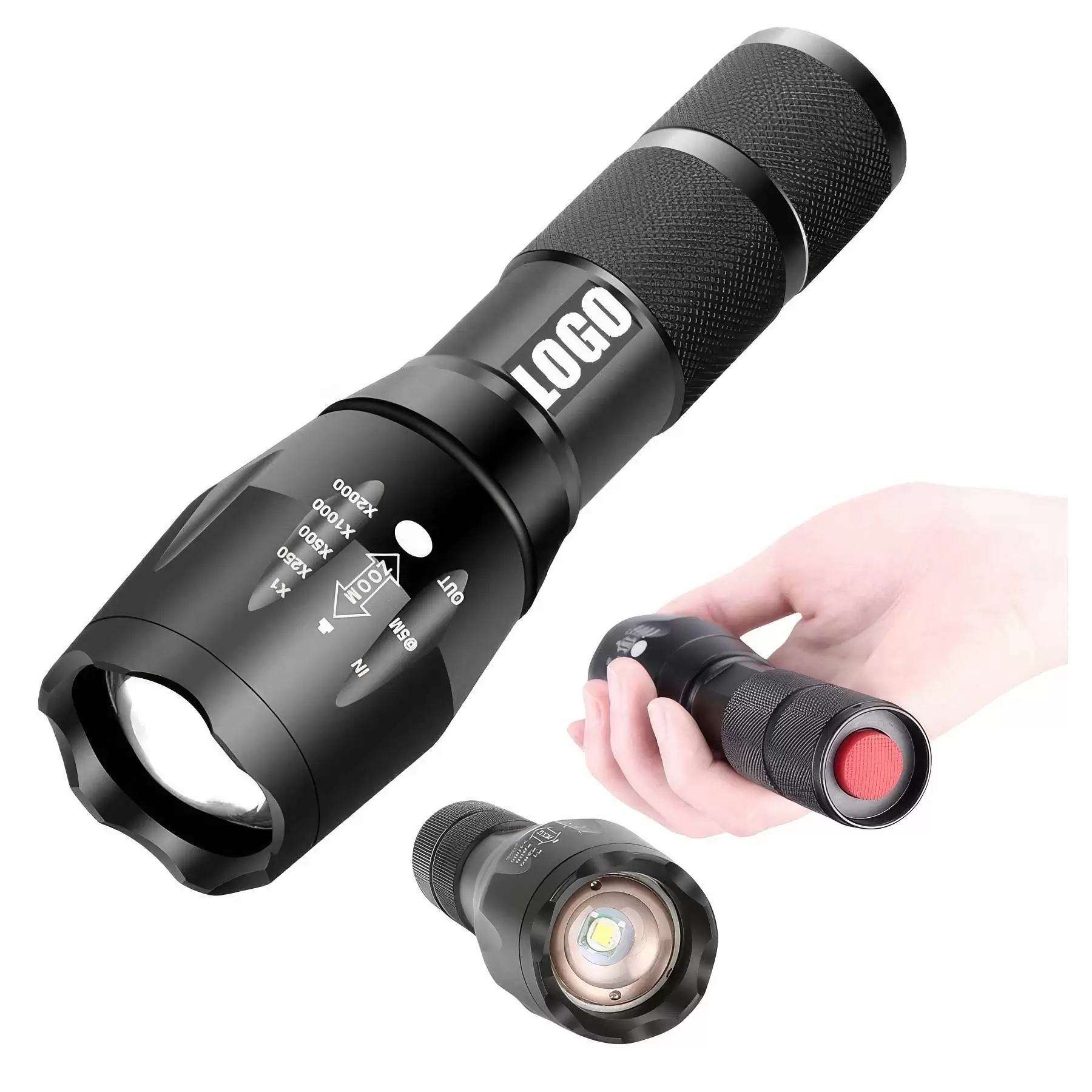 Custom Rechargeable Zoomable Flashlights