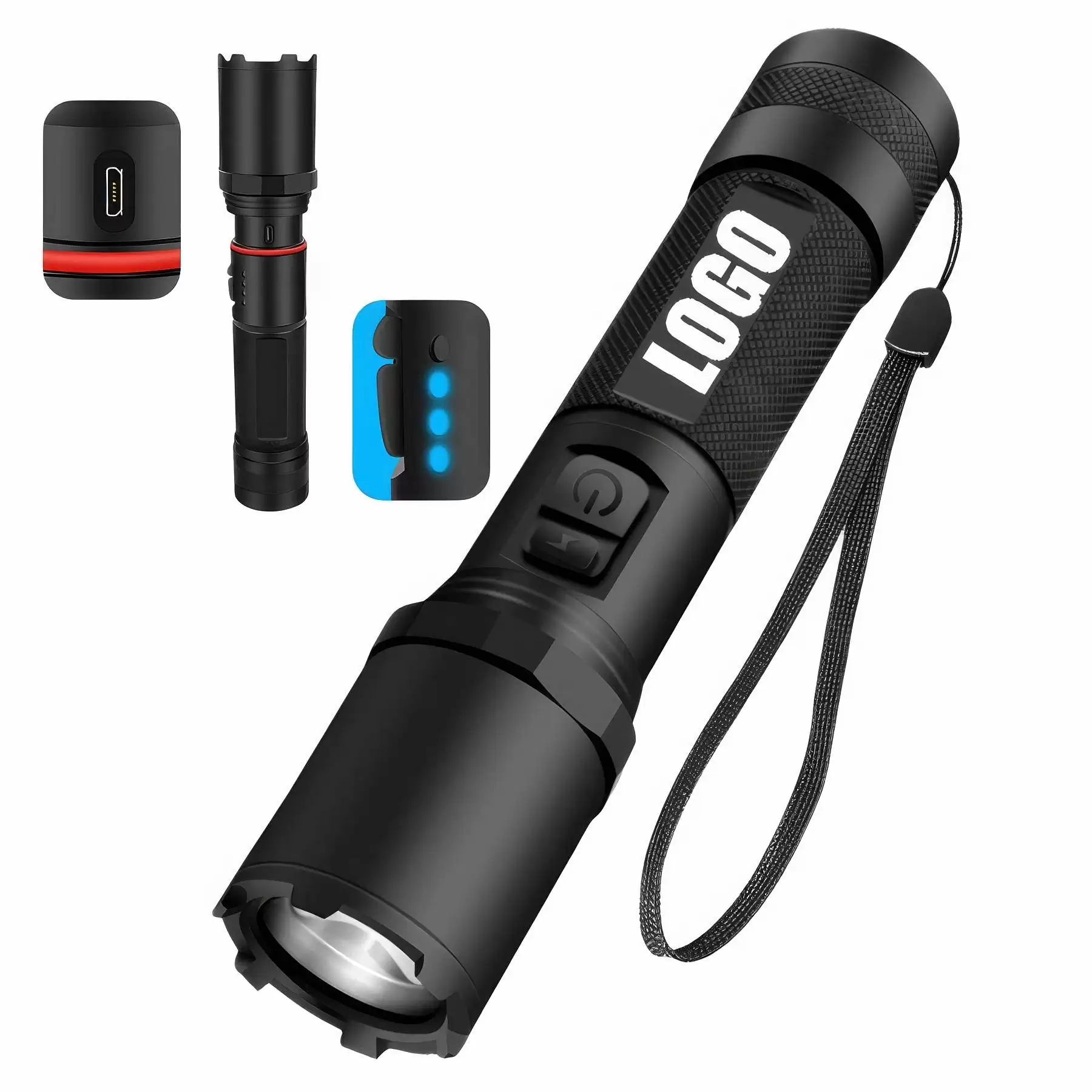 Custom Rechargeable Zoomable Flashlights