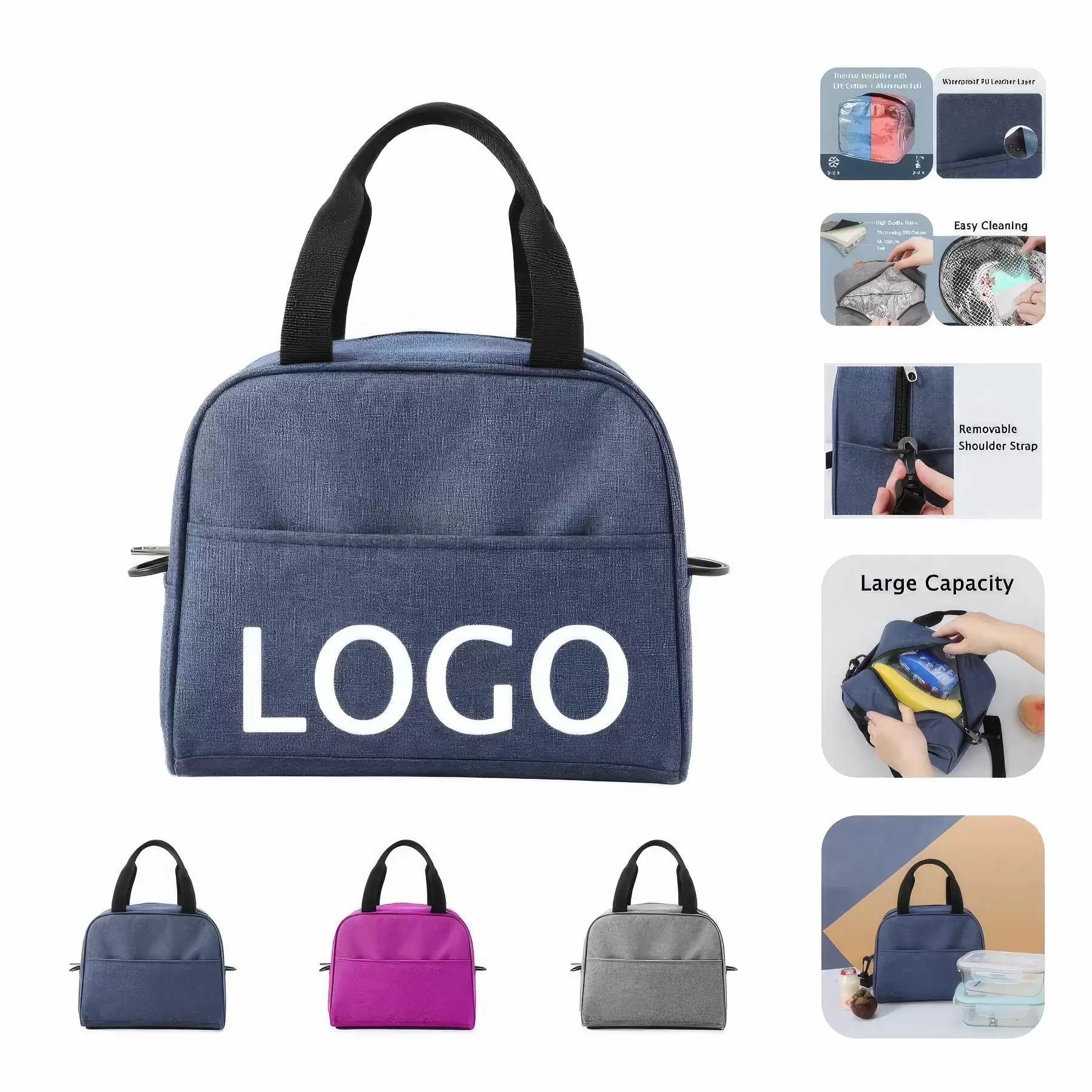 Thermal Insulated Lunch Bag & Reusable Picnic Food Handbag